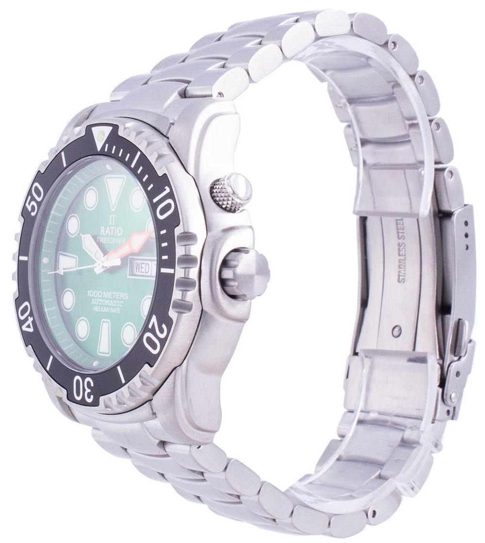 Ratio FreeDiver Helium - Safe 1000M Sapphire Automatic 1068HA96 - 34VA - GRN Men's Watch - Prestige Stones