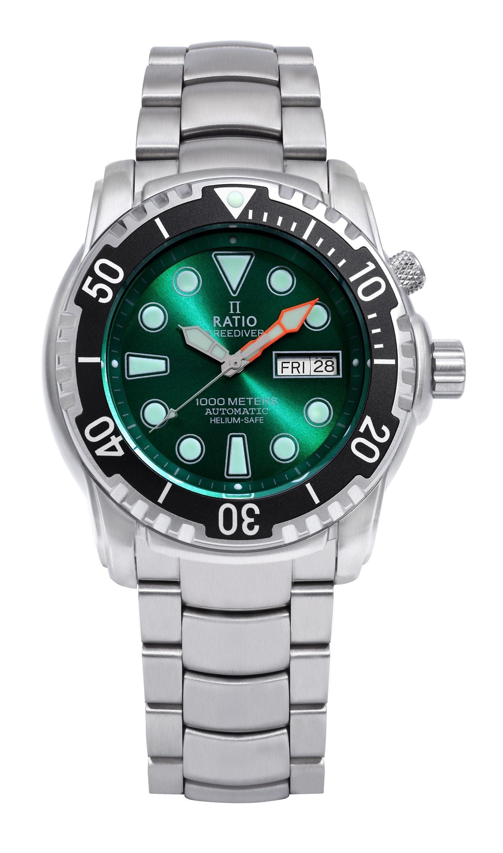 Ratio FreeDiver Helium - Safe 1000M Sapphire Automatic 1068HA96 - 34VA - GRN Men's Watch - Prestige Stones