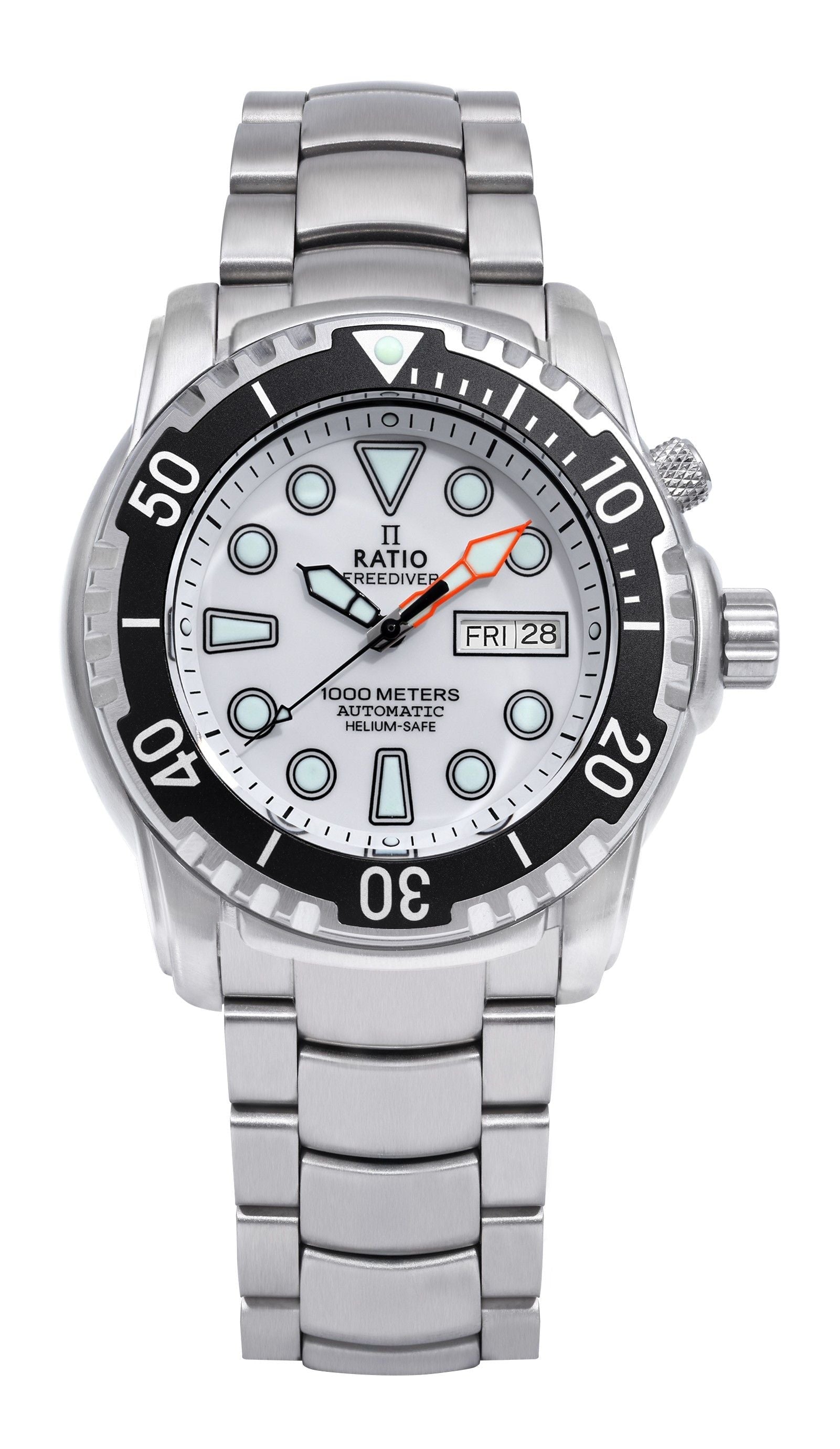 Ratio FreeDiver Helium - Safe 1000M Sapphire Automatic 1068HA96 - 34VA - WHT Men's Watch - Prestige Stones