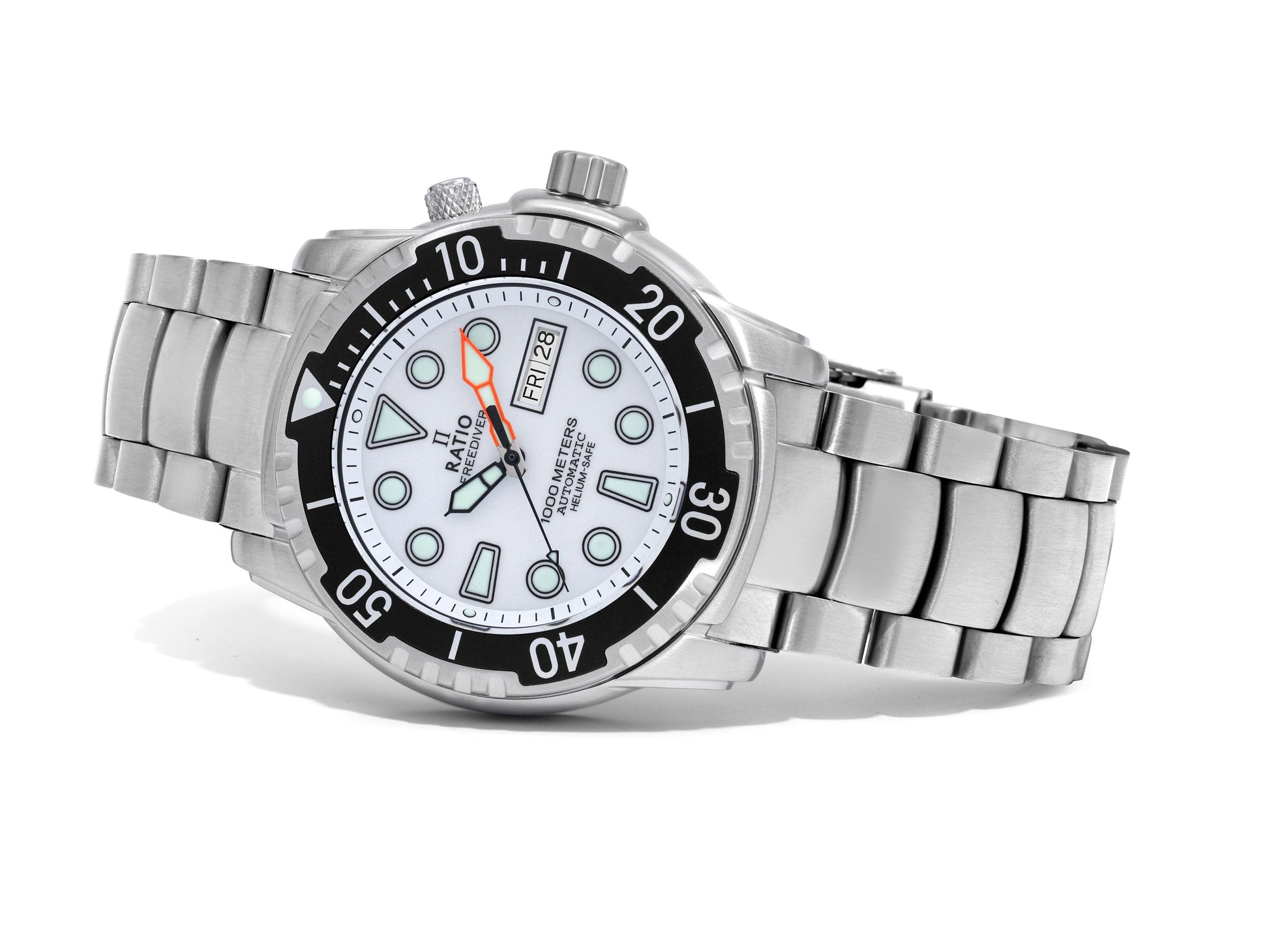 Ratio FreeDiver Helium - Safe 1000M Sapphire Automatic 1068HA96 - 34VA - WHT Men's Watch - Prestige Stones