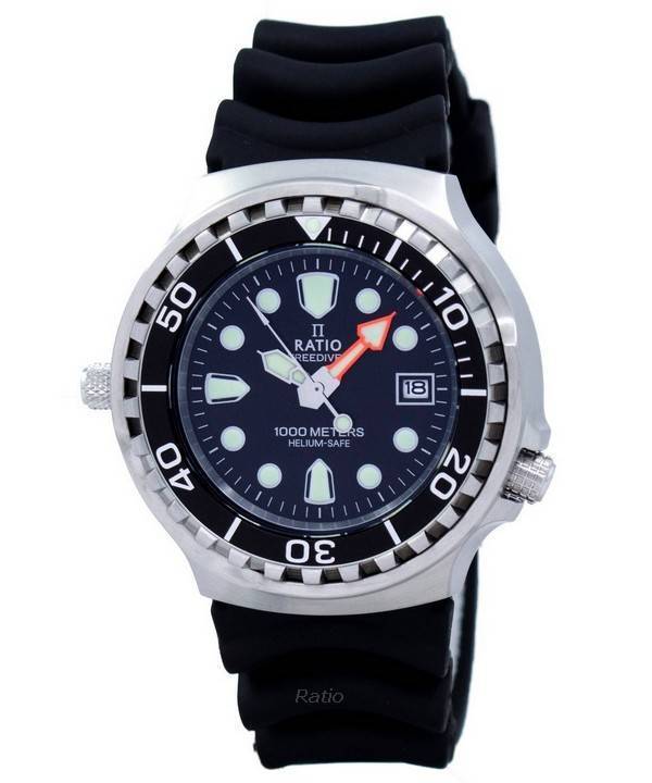 Ratio FreeDiver Helium Safe 1000M Sapphire Quartz 1038EF102V Men's Watch - Prestige Stones