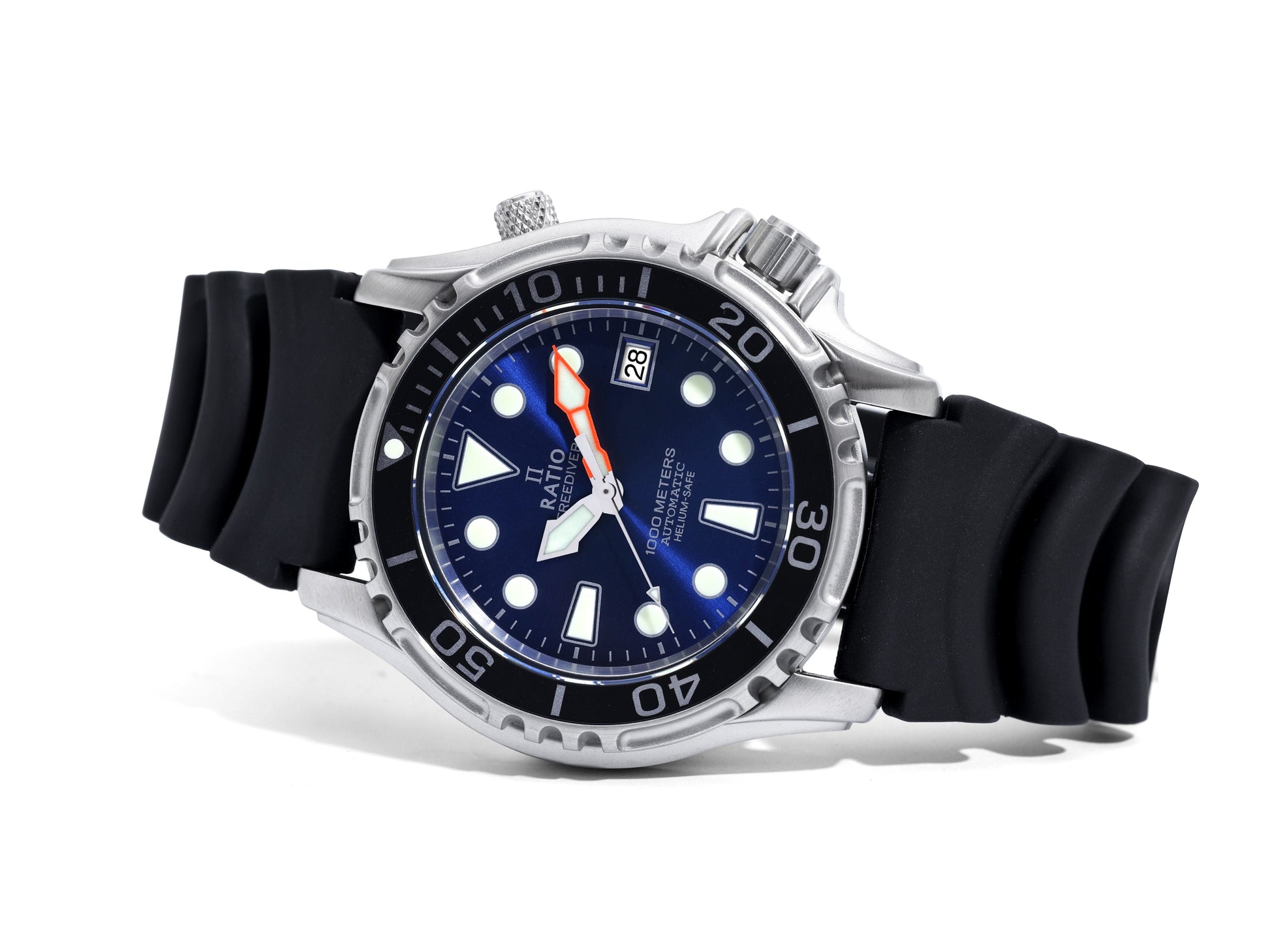 Ratio FreeDiver Helium Safe 1000M Stainless Steel Automatic 1066KE20 - 33VA - BLU Men's Watch - Prestige Stones