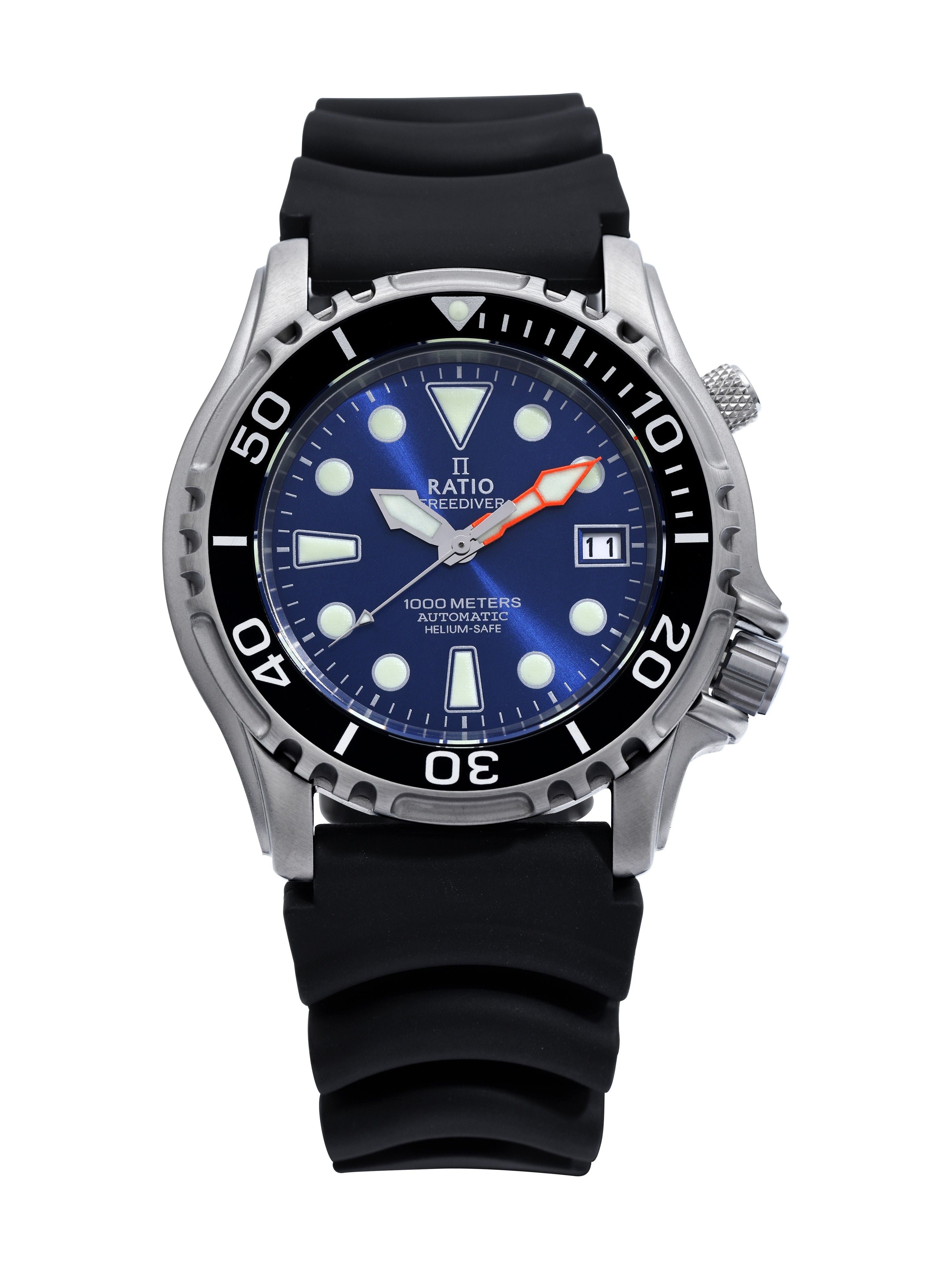 Ratio FreeDiver Helium Safe 1000M Stainless Steel Automatic 1066KE20 - 33VA - BLU Men's Watch - Prestige Stones