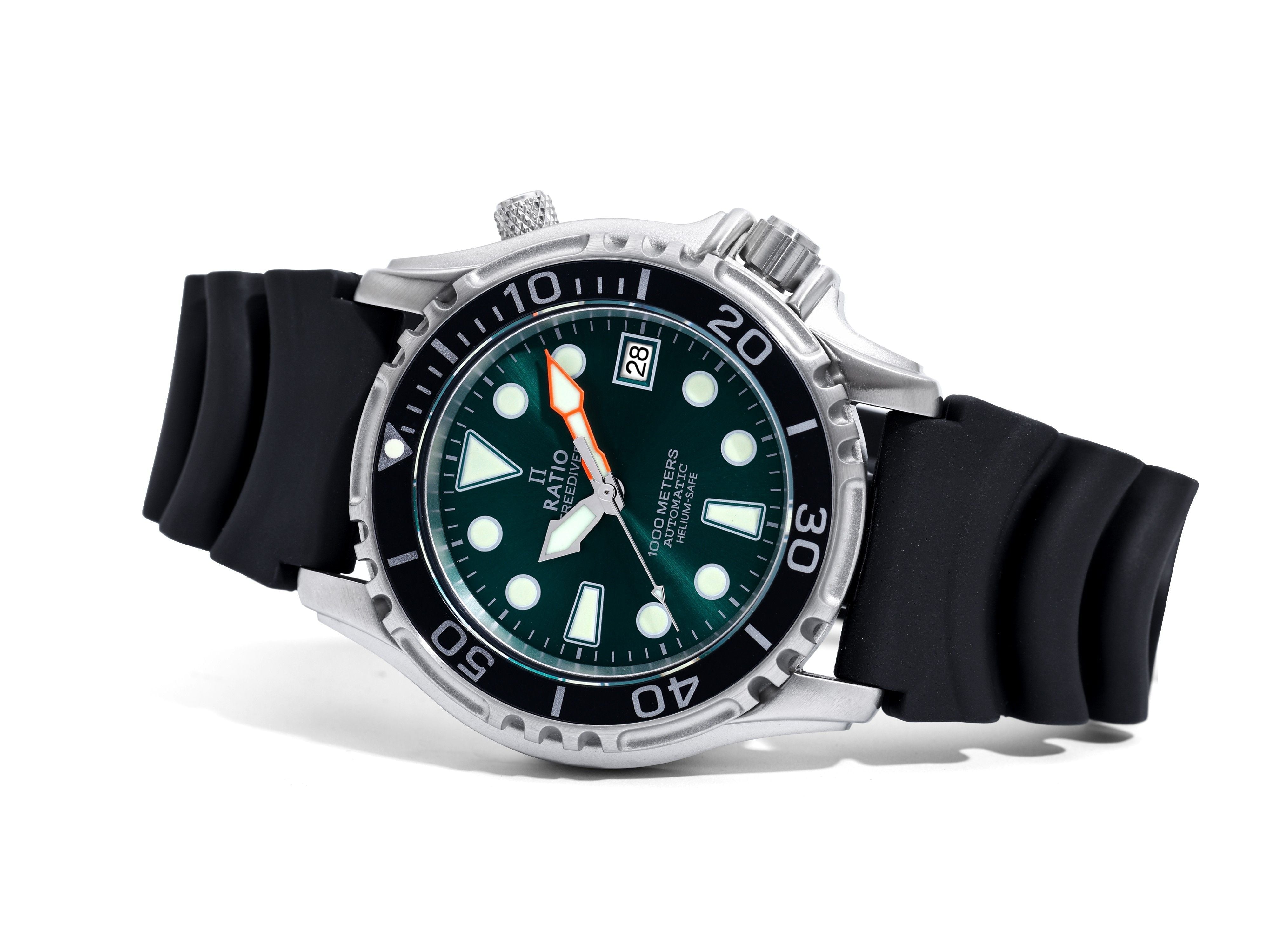 Ratio FreeDiver Helium Safe 1000M Stainless Steel Automatic 1066KE20 - 33VA - GRN Men's Watch - Prestige Stones