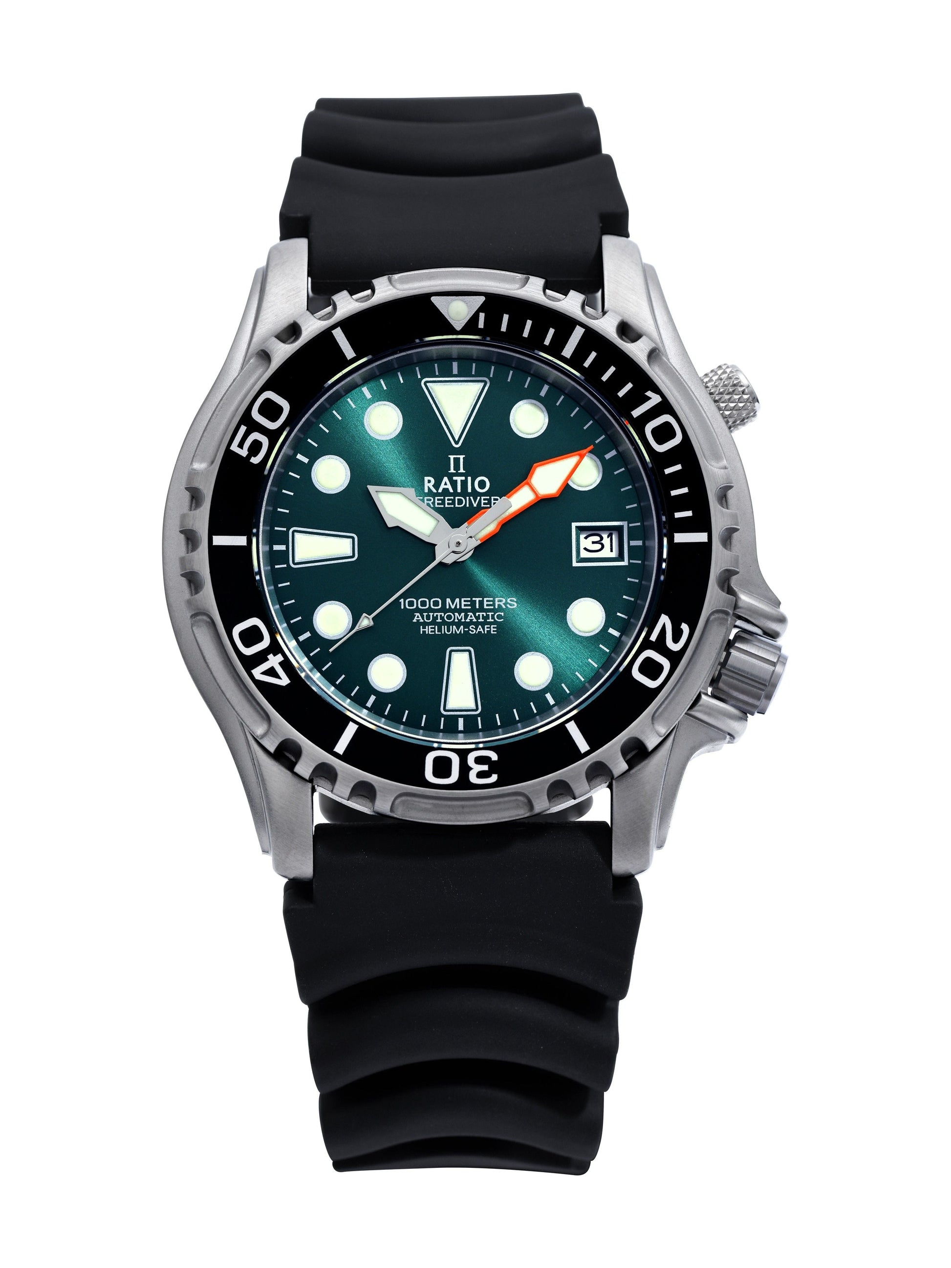 Ratio FreeDiver Helium Safe 1000M Stainless Steel Automatic 1066KE20 - 33VA - GRN Men's Watch - Prestige Stones