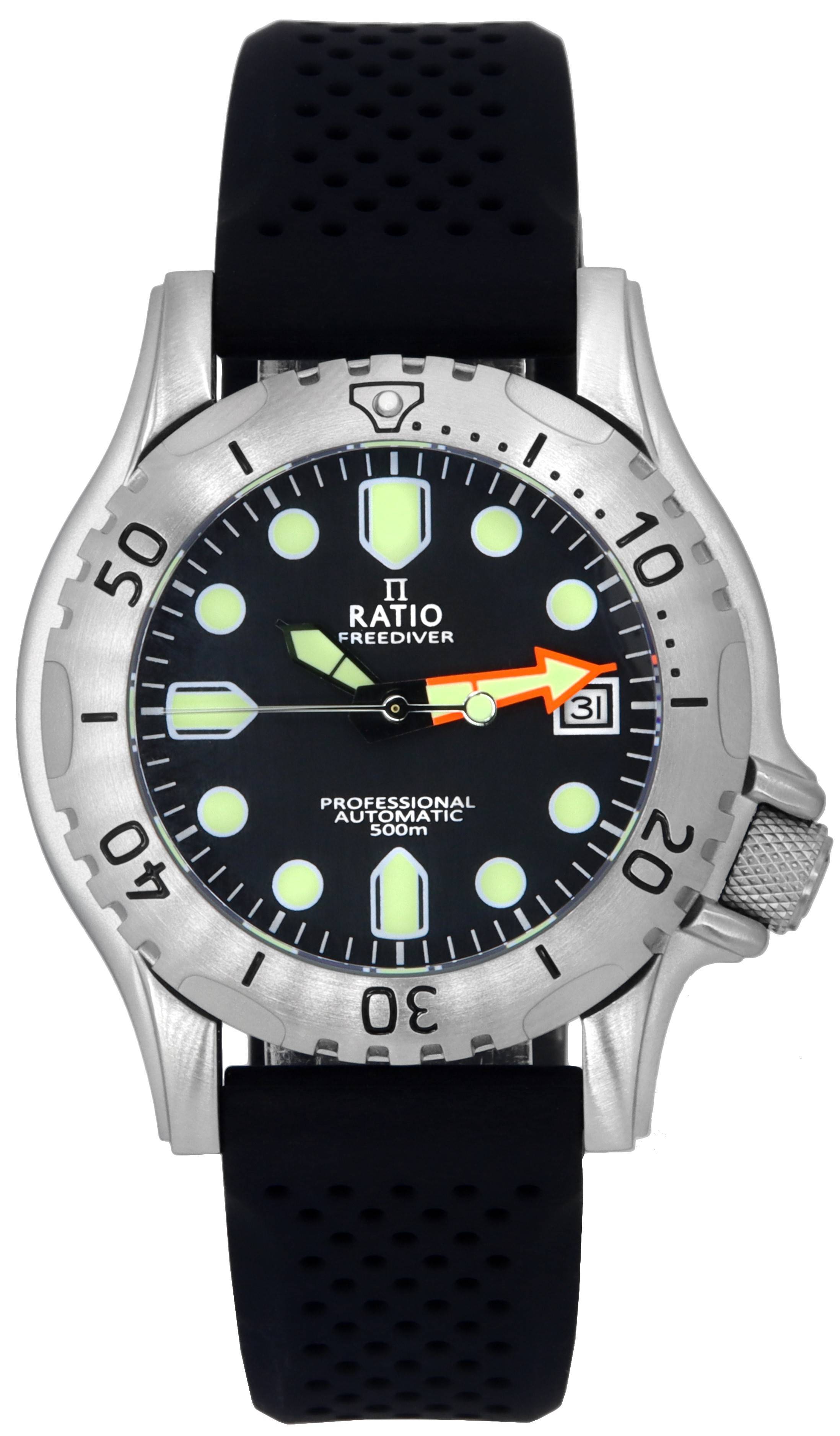 Ratio FreeDiver Professional Sapphire Black Dial Automatic RTF015 500M Men's Watch - Prestige Stones