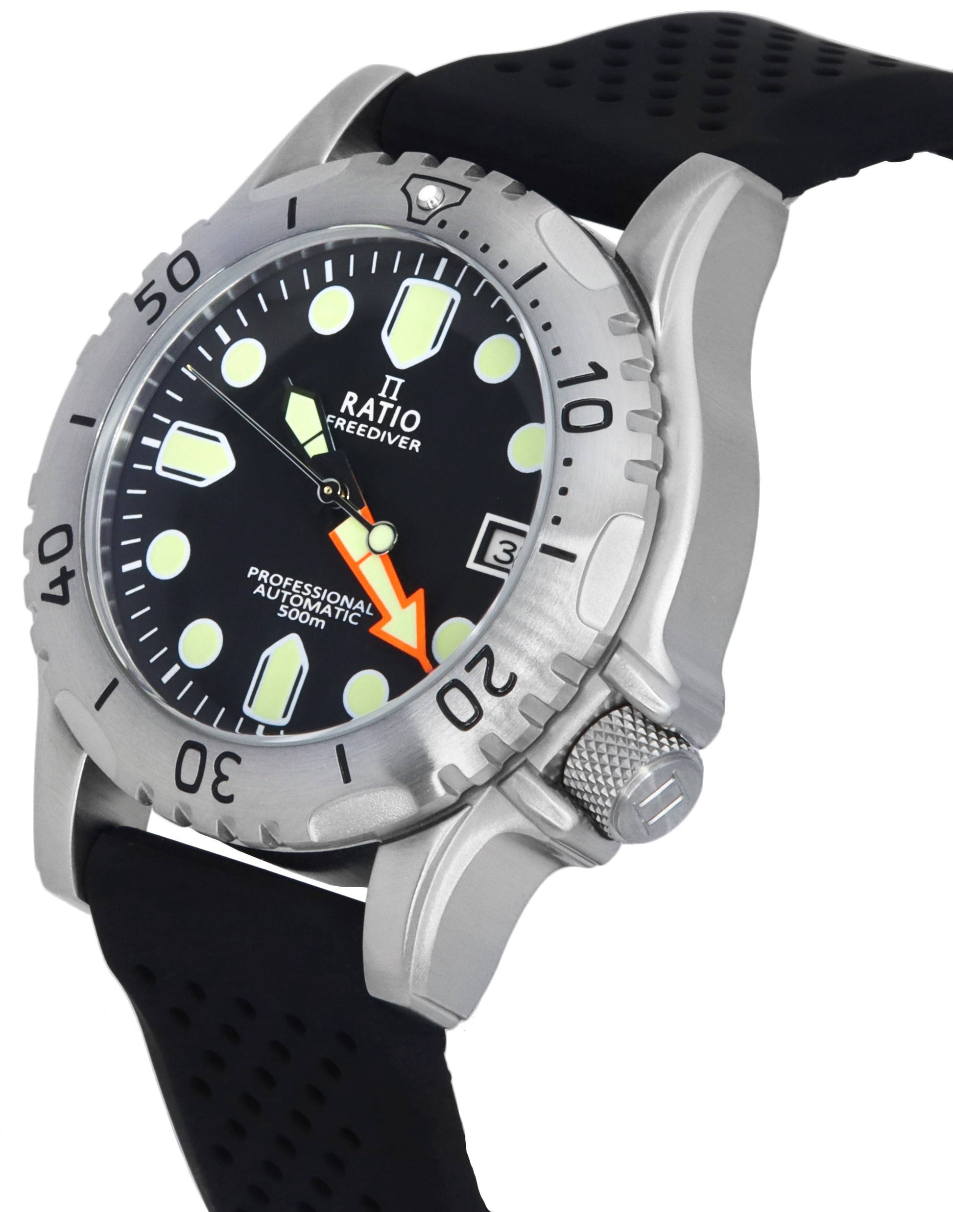 Ratio FreeDiver Professional Sapphire Black Dial Automatic RTF015 500M Men's Watch - Prestige Stones