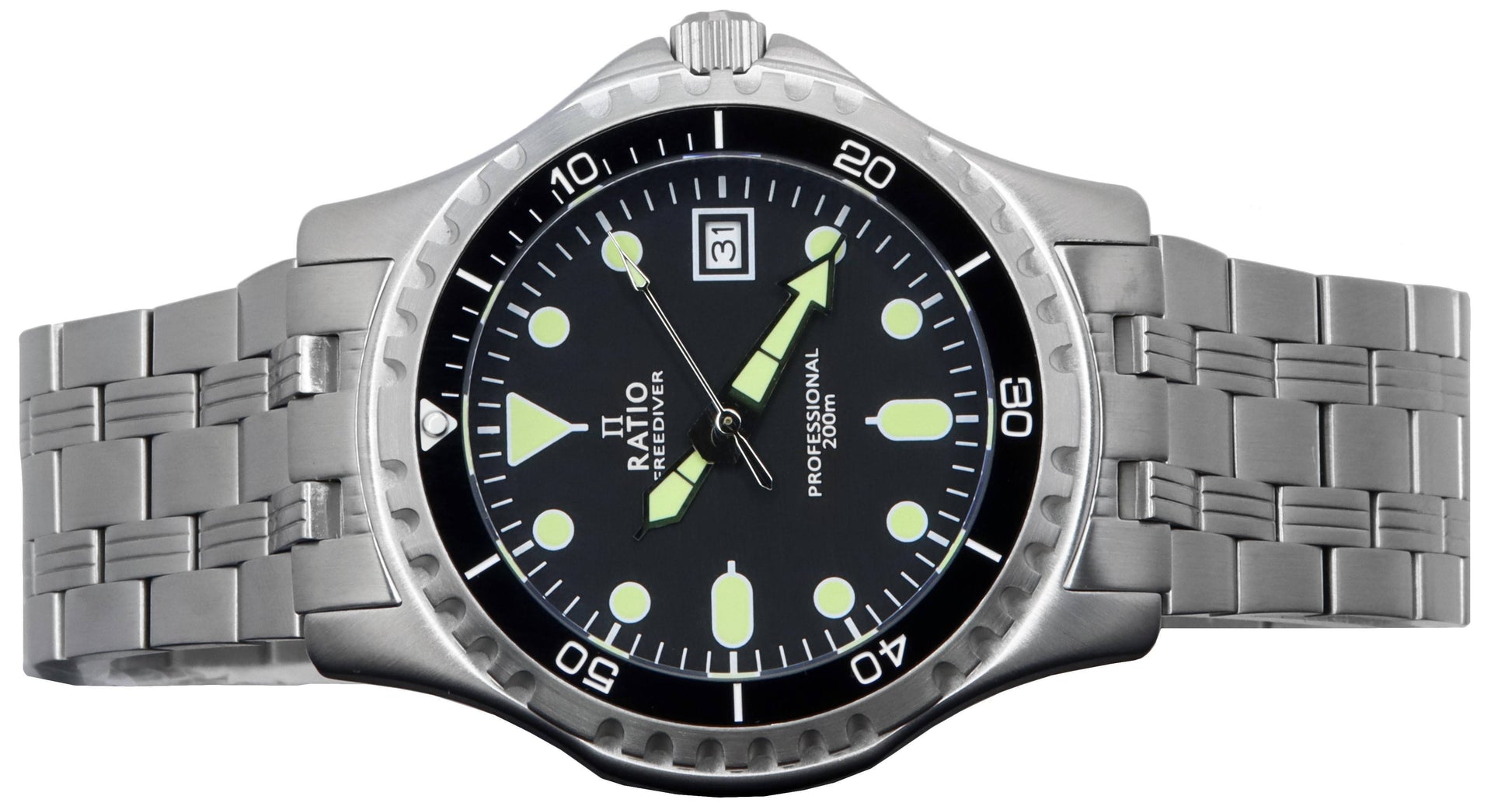 Ratio FreeDiver Professional Sapphire Black Dial Quartz RTF005 200M Men's Watch - Prestige Stones