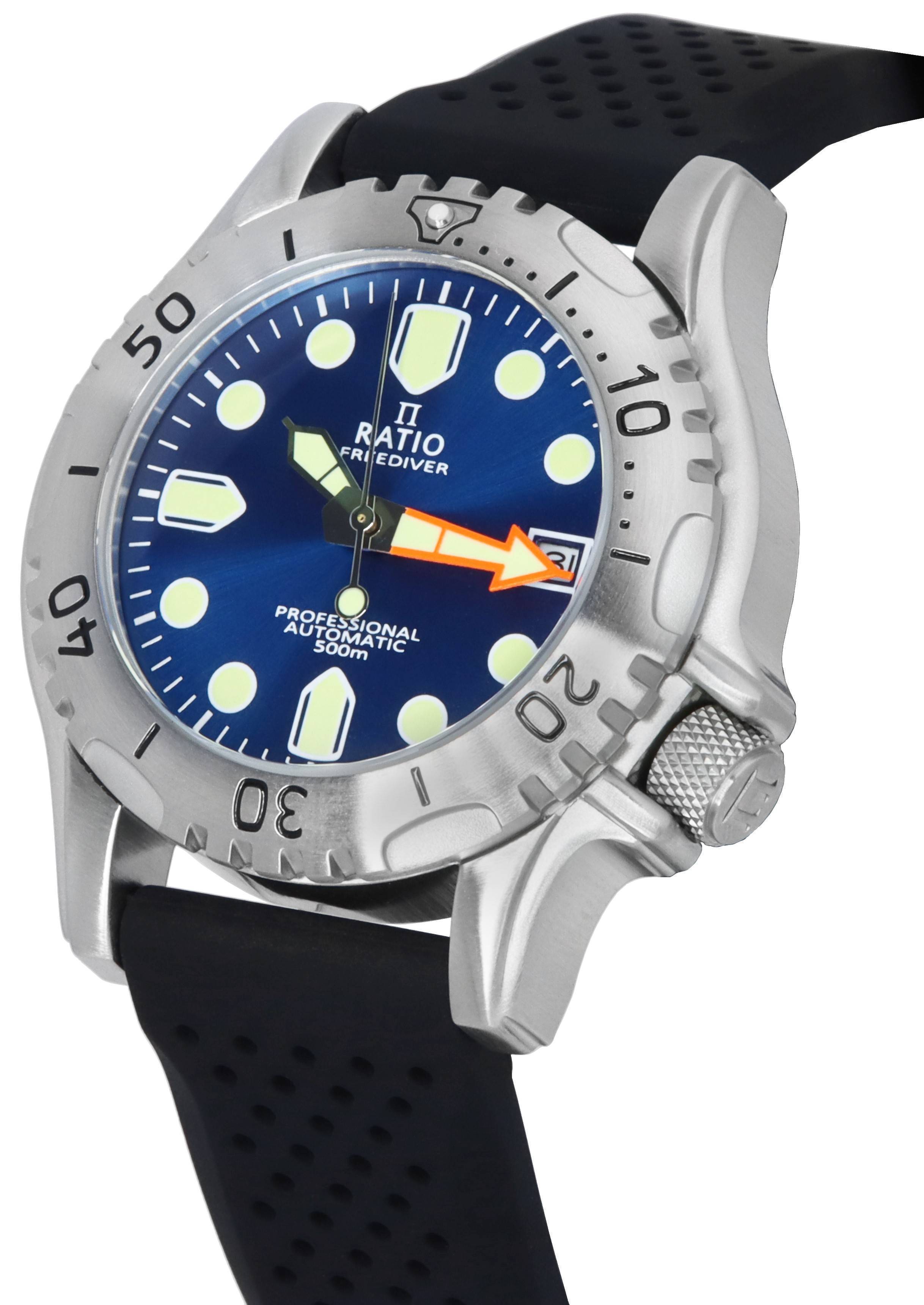 Ratio FreeDiver Professional Sapphire Blue Sunray Dial Automatic RTF019 500M Men's Watch - Prestige Stones