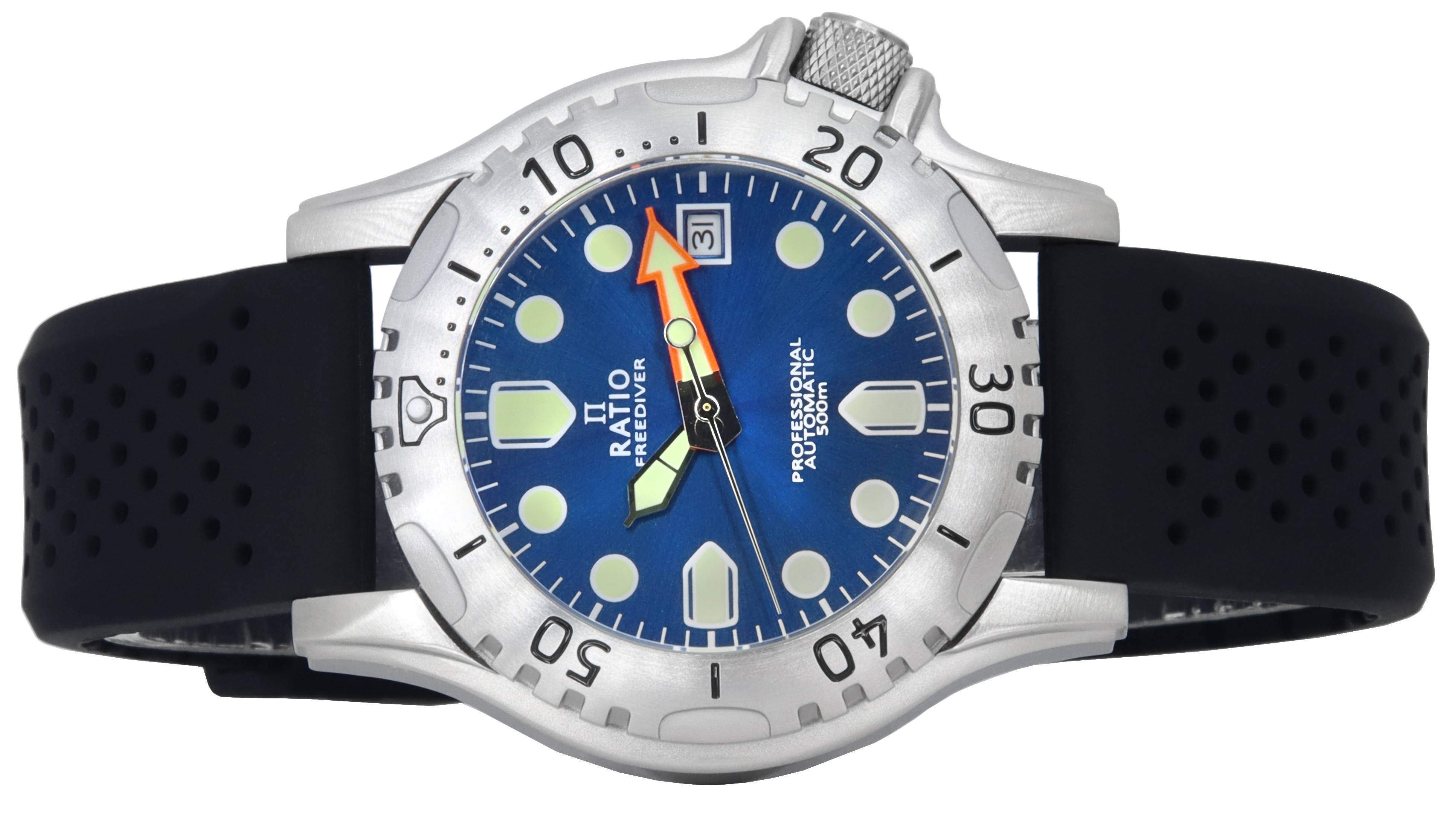 Ratio FreeDiver Professional Sapphire Blue Sunray Dial Automatic RTF019 500M Men's Watch - Prestige Stones
