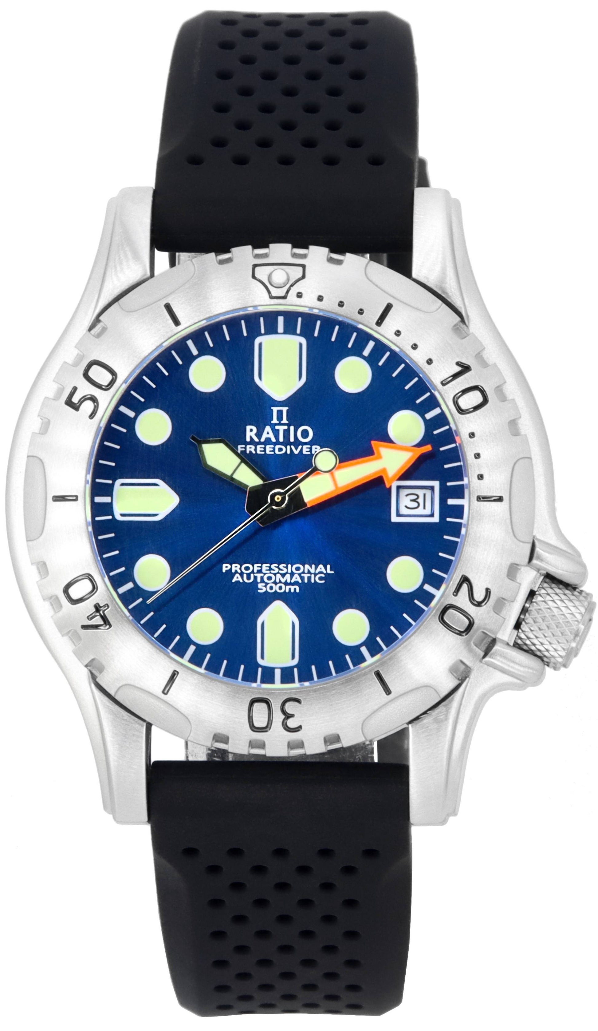 Ratio FreeDiver Professional Sapphire Blue Sunray Dial Automatic RTF019 500M Men's Watch - Prestige Stones