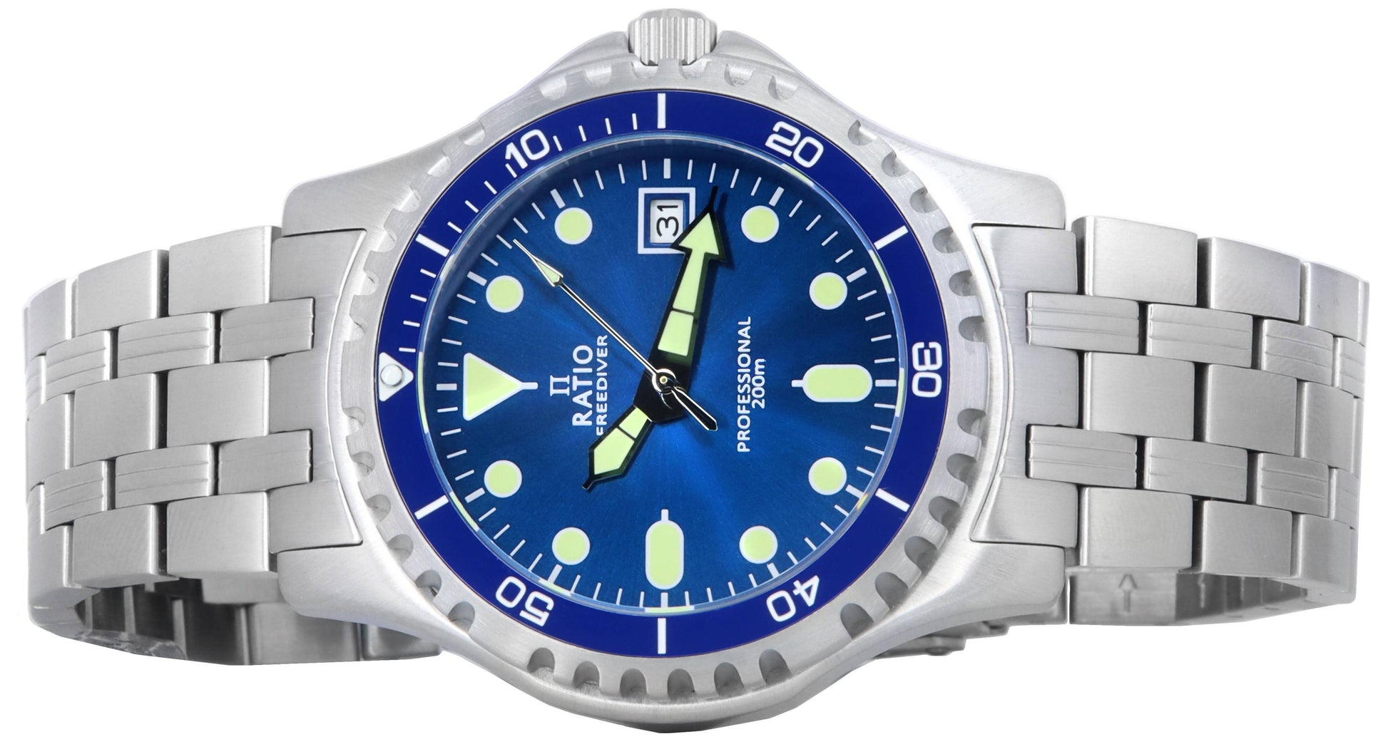 Ratio FreeDiver Professional Sapphire Blue Sunray Dial Quartz RTF007 200M Men's Watch - Prestige Stones