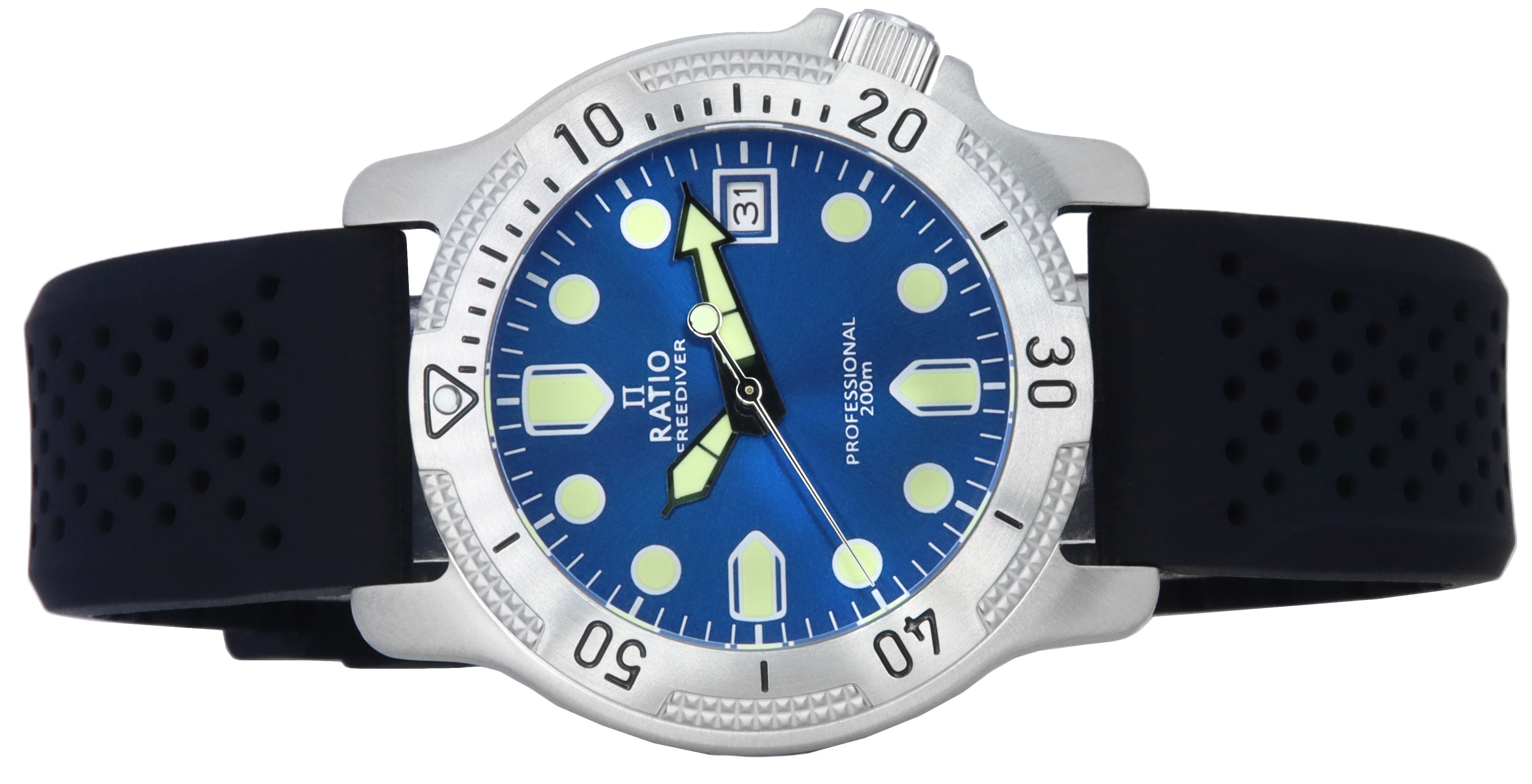 Ratio FreeDiver Professional Sapphire Blue Sunray Dial Quartz RTF023 200M Men's Watch - Prestige Stones