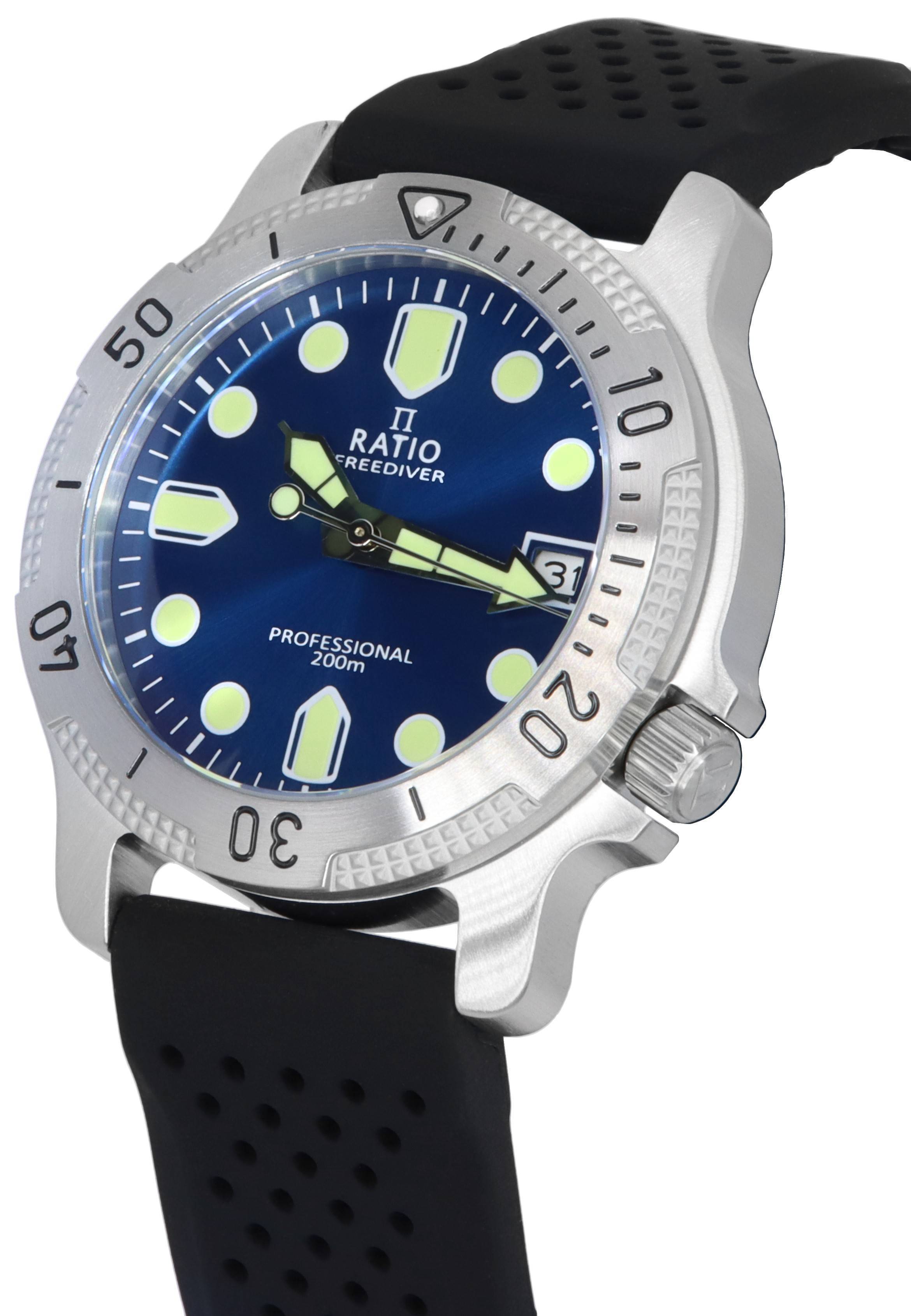 Ratio FreeDiver Professional Sapphire Blue Sunray Dial Quartz RTF023 200M Men's Watch - Prestige Stones