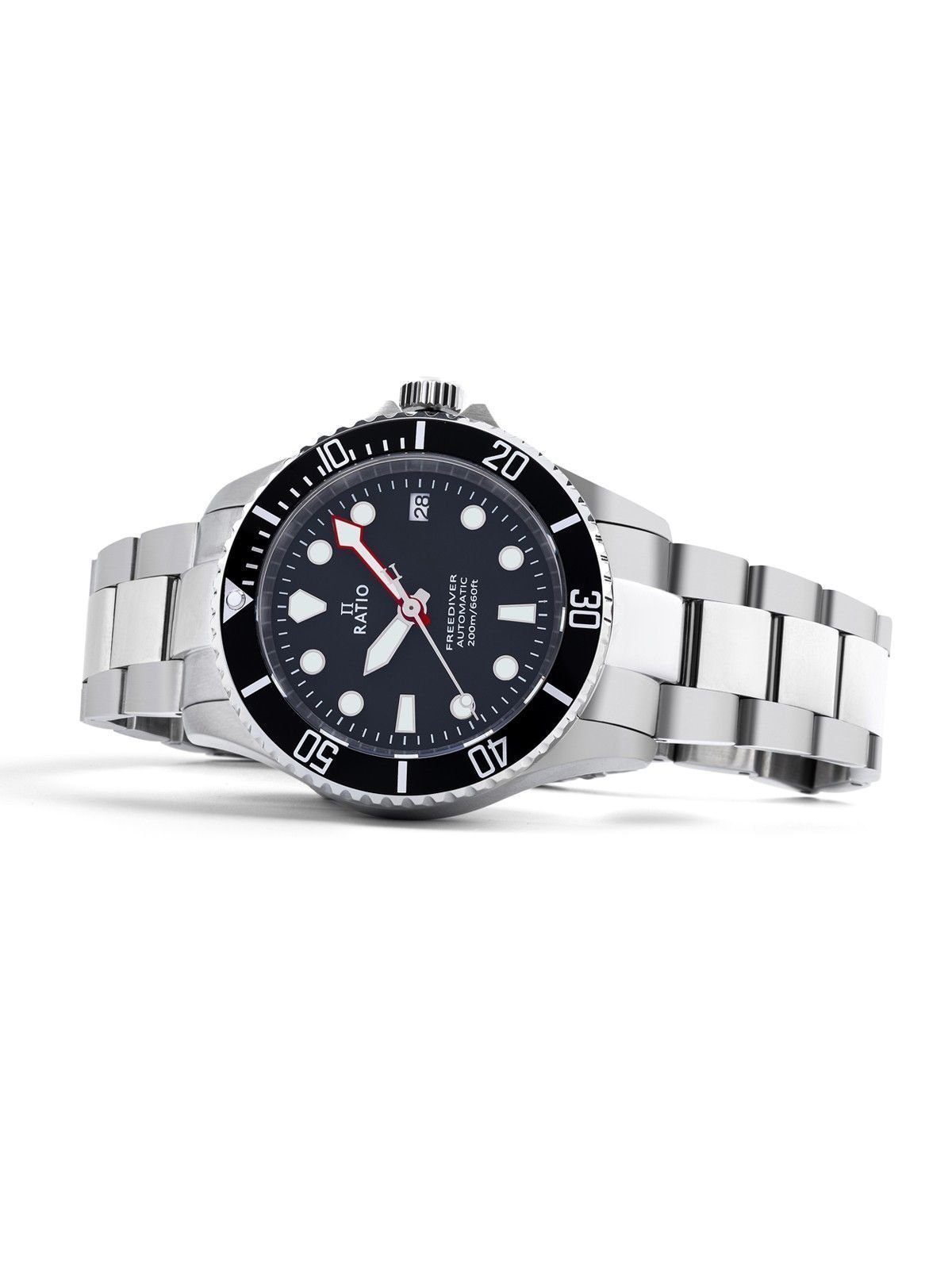 Ratio FreeDiver Sapphire Stainless Steel Black Dial Automatic RTF041 200M Men's Watch - Prestige Stones