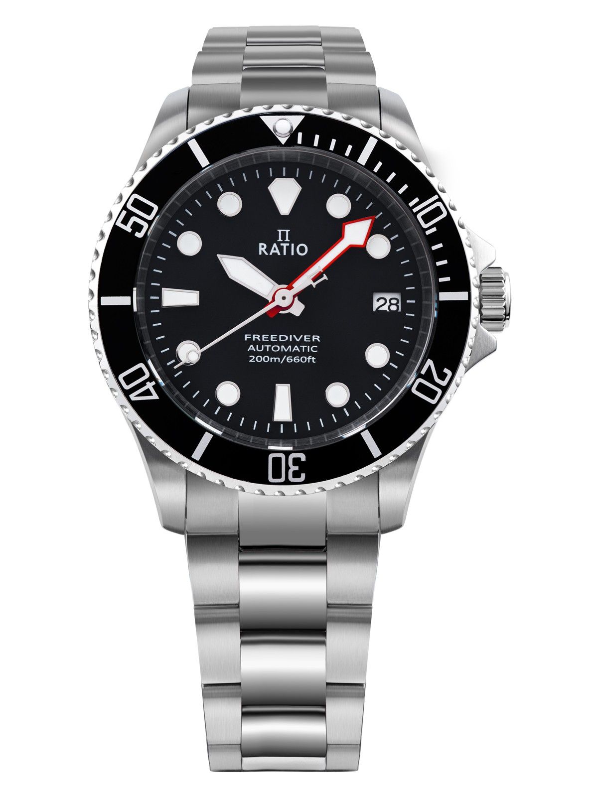 Ratio FreeDiver Sapphire Stainless Steel Black Dial Automatic RTF041 200M Men's Watch - Prestige Stones