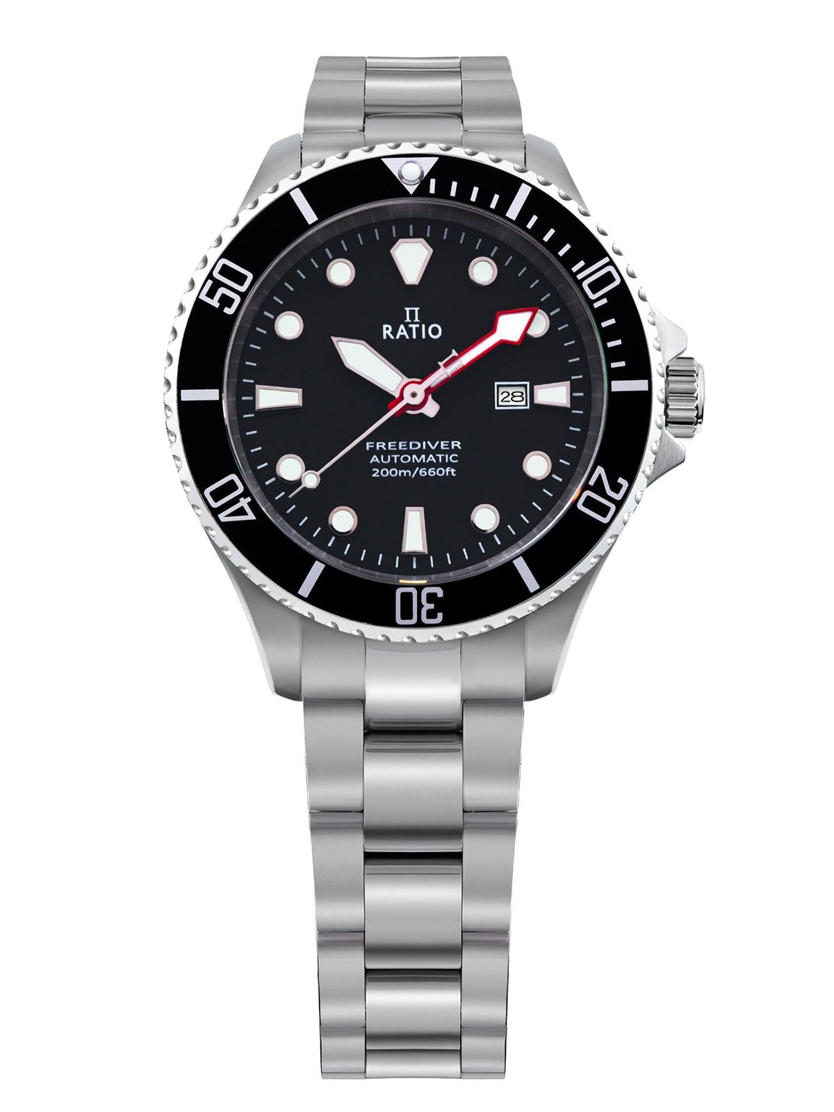 Ratio FreeDiver Sapphire Stainless Steel Black Dial Automatic RTFL831 200M Women's Watch - Prestige Stones