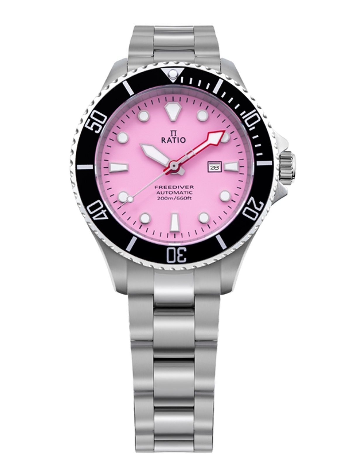 Ratio FreeDiver Sapphire Stainless Steel Candy Pink Dial Automatic RTFL839 200M Women's Watch - Prestige Stones