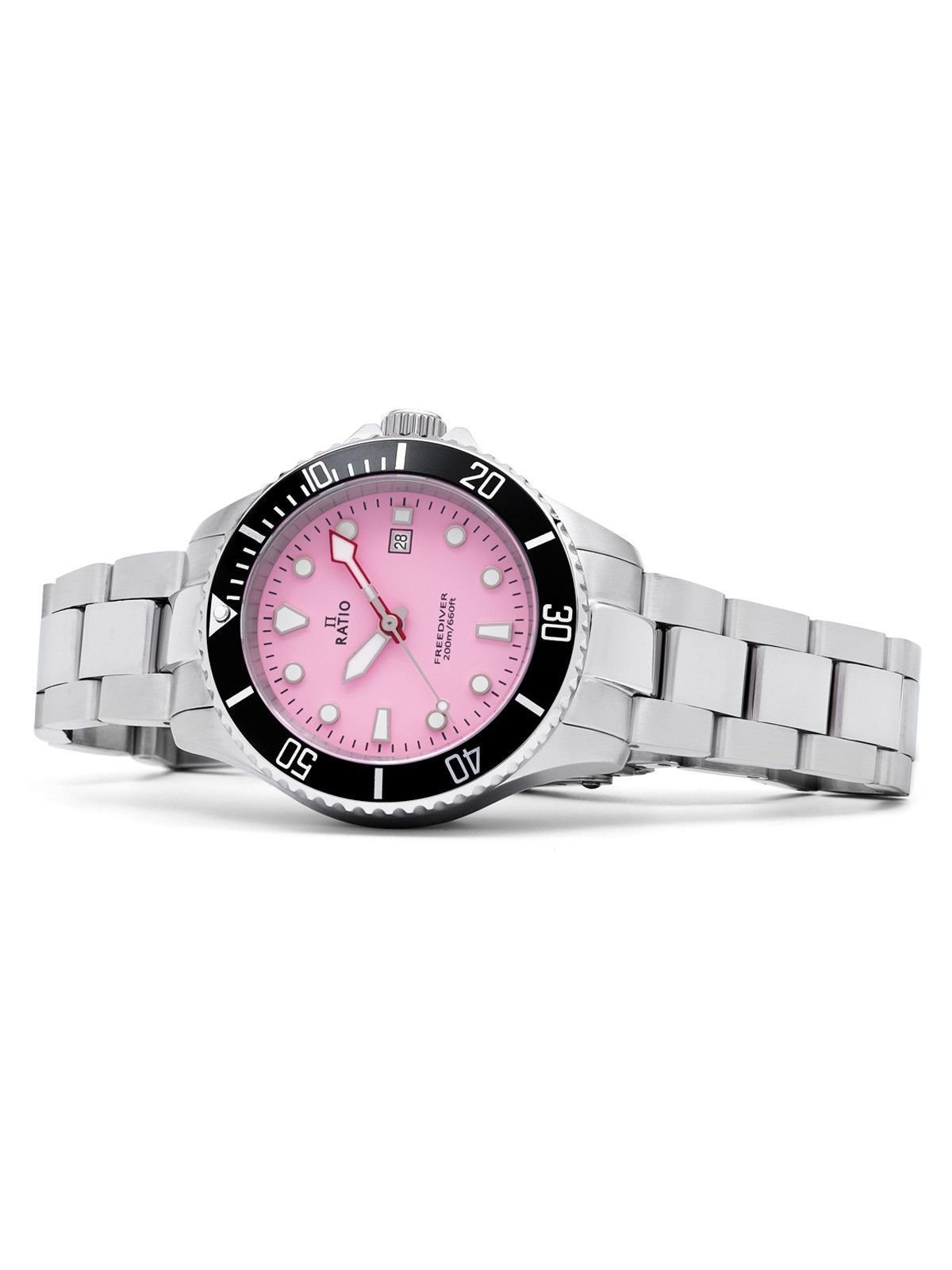 Ratio FreeDiver Sapphire Stainless Steel Candy Pink Dial Quartz RTFL809 200M Women's Watch - Prestige Stones