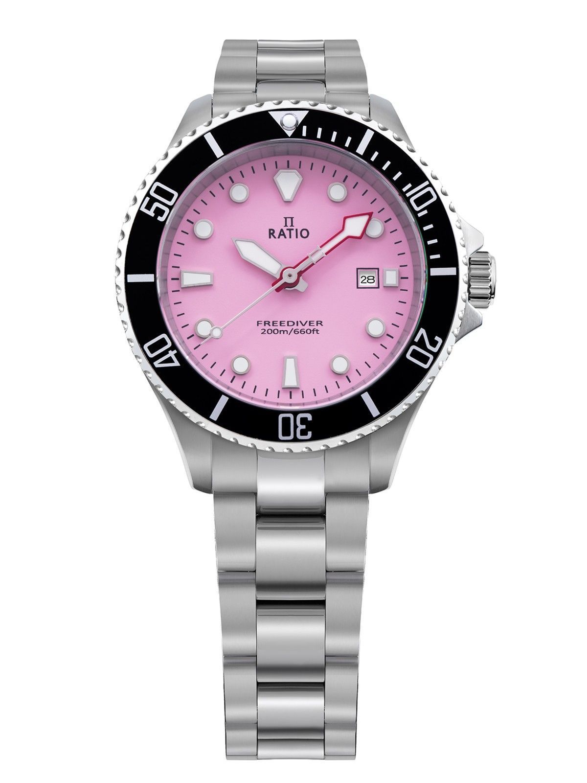 Ratio FreeDiver Sapphire Stainless Steel Candy Pink Dial Quartz RTFL809 200M Women's Watch - Prestige Stones