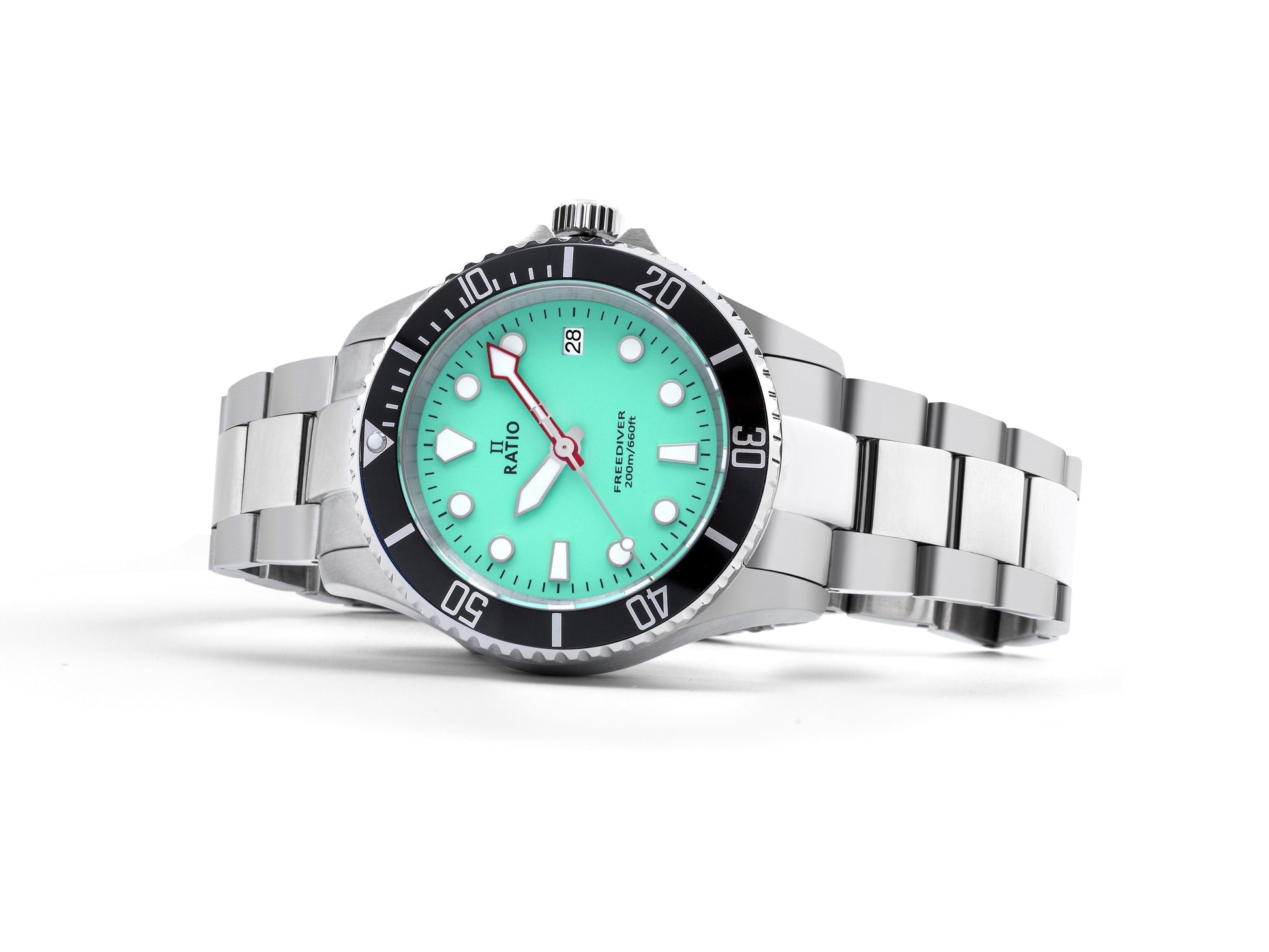 Ratio FreeDiver Sapphire Stainless Steel Green Dial Quartz RTF039 200M Men's Watch - Prestige Stones