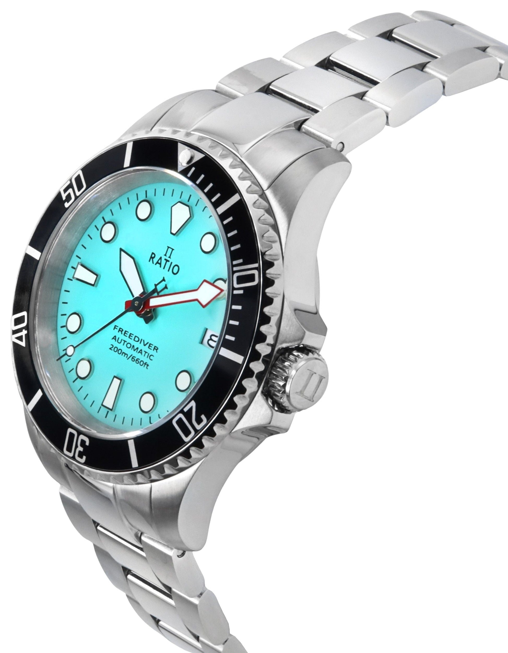 Ratio FreeDiver Sapphire Stainless Steel Ice Blue Dial Automatic RTF042 200M Men's Watch - Prestige Stones