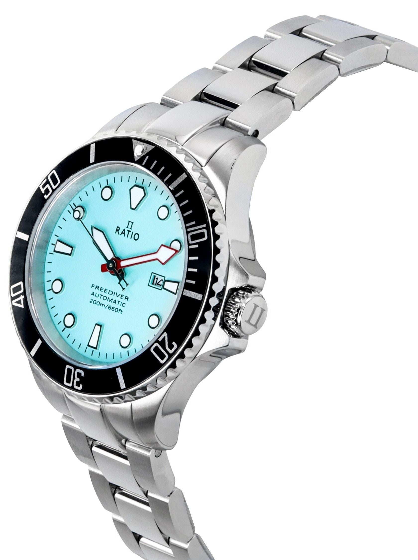 Ratio FreeDiver Sapphire Stainless Steel Ice Blue Dial Automatic RTFL837 200M Women's Watch - Prestige Stones