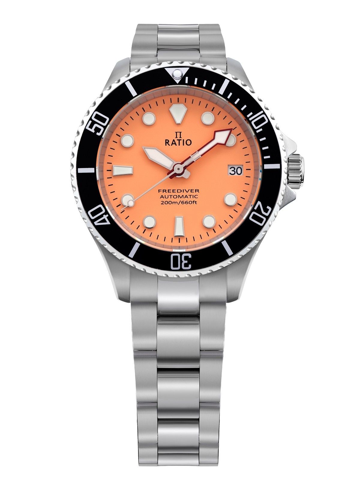 Ratio FreeDiver Sapphire Stainless Steel Salmon Dial Automatic RTF046 200M Men's Watch - Prestige Stones