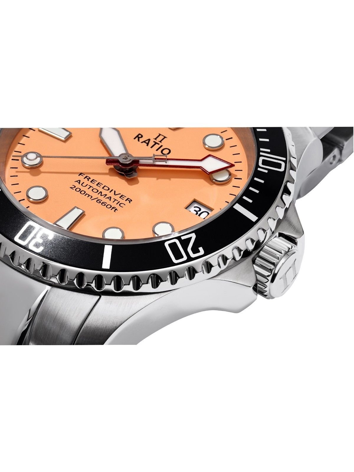 Ratio FreeDiver Sapphire Stainless Steel Salmon Dial Automatic RTF046 200M Men's Watch - Prestige Stones