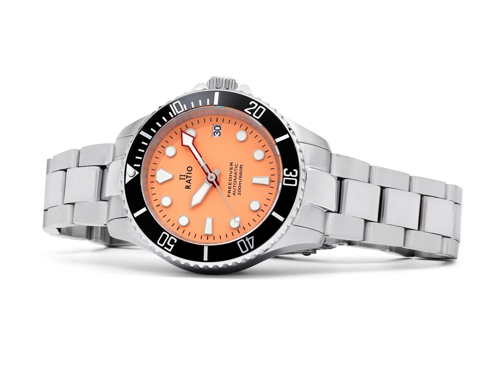 Ratio FreeDiver Sapphire Stainless Steel Salmon Dial Automatic RTF046 200M Men's Watch - Prestige Stones