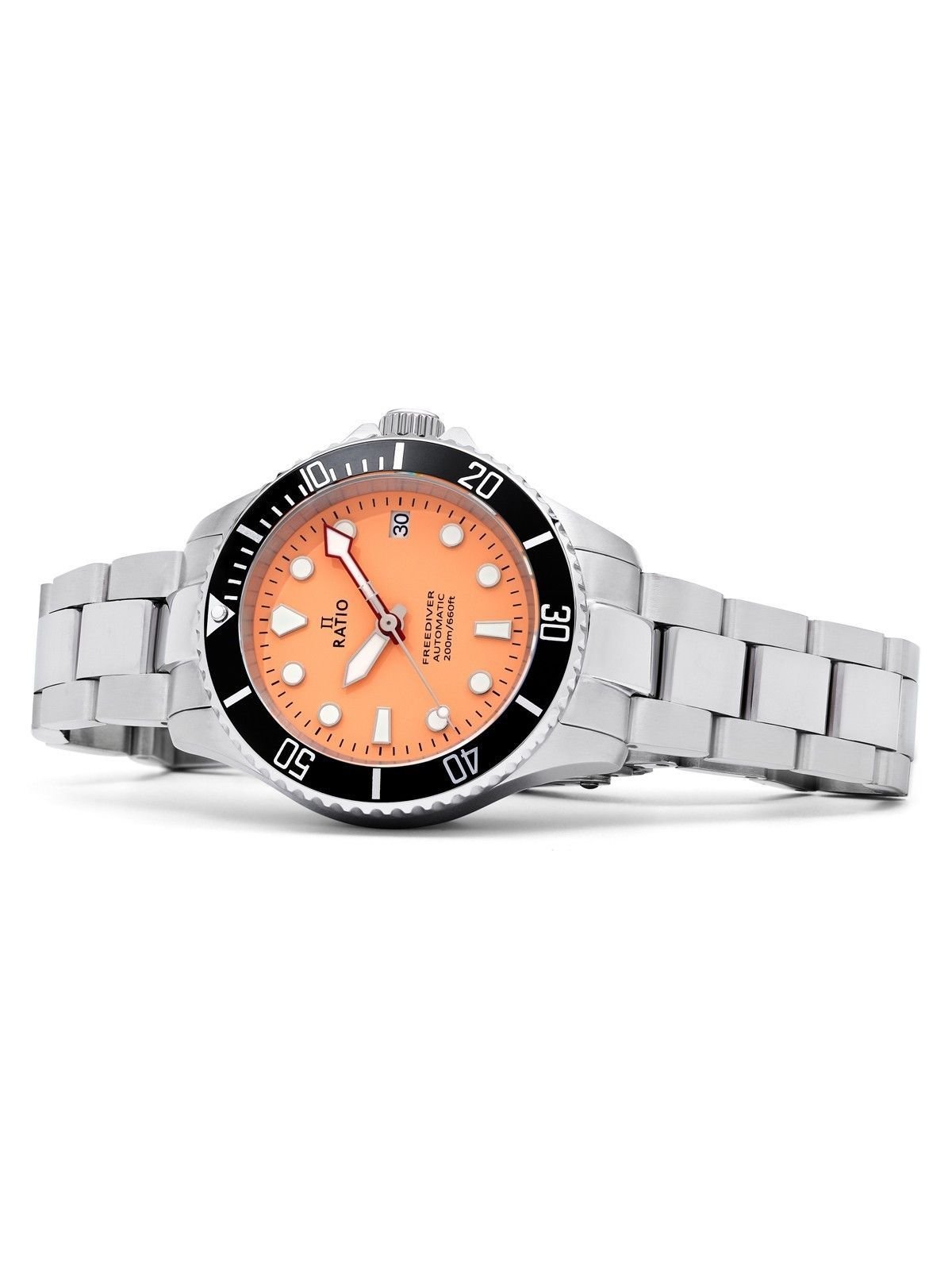 Ratio FreeDiver Sapphire Stainless Steel Salmon Dial Automatic RTF046 200M Men's Watch - Prestige Stones