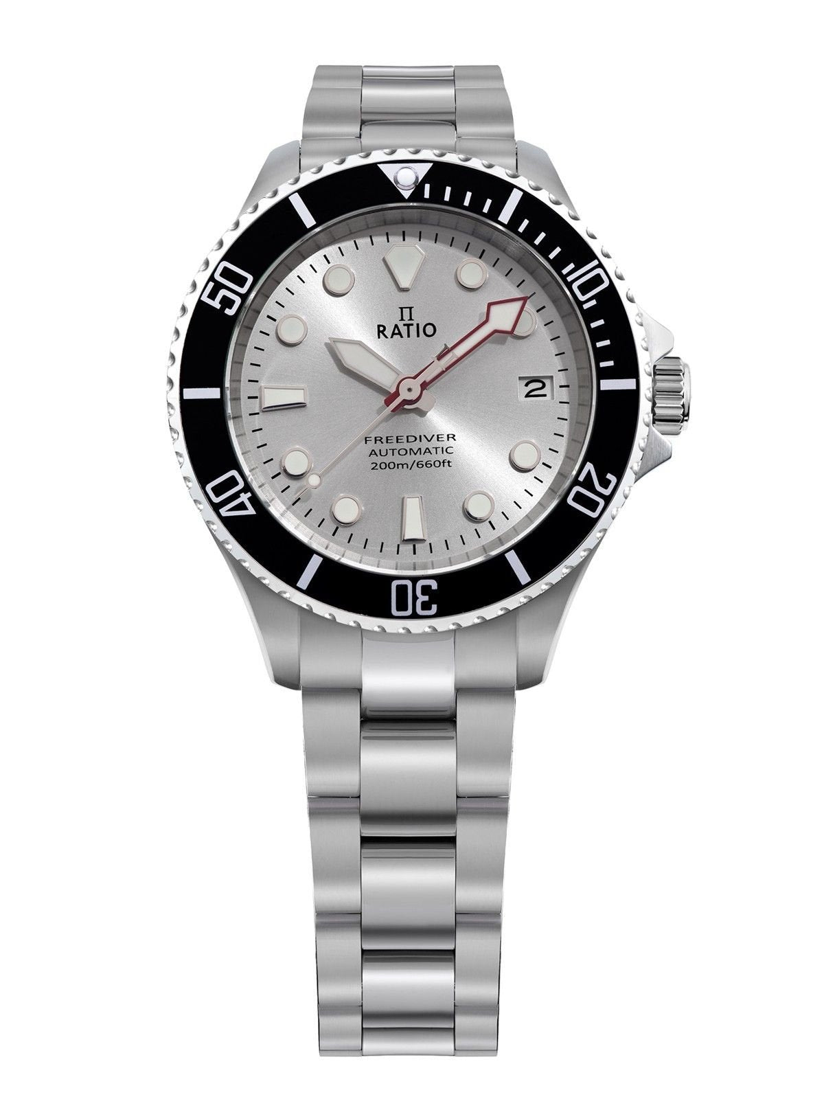 Ratio FreeDiver Sapphire Stainless Steel Silver Sunray Dial Automatic RTF048 200M Men's Watch - Prestige Stones