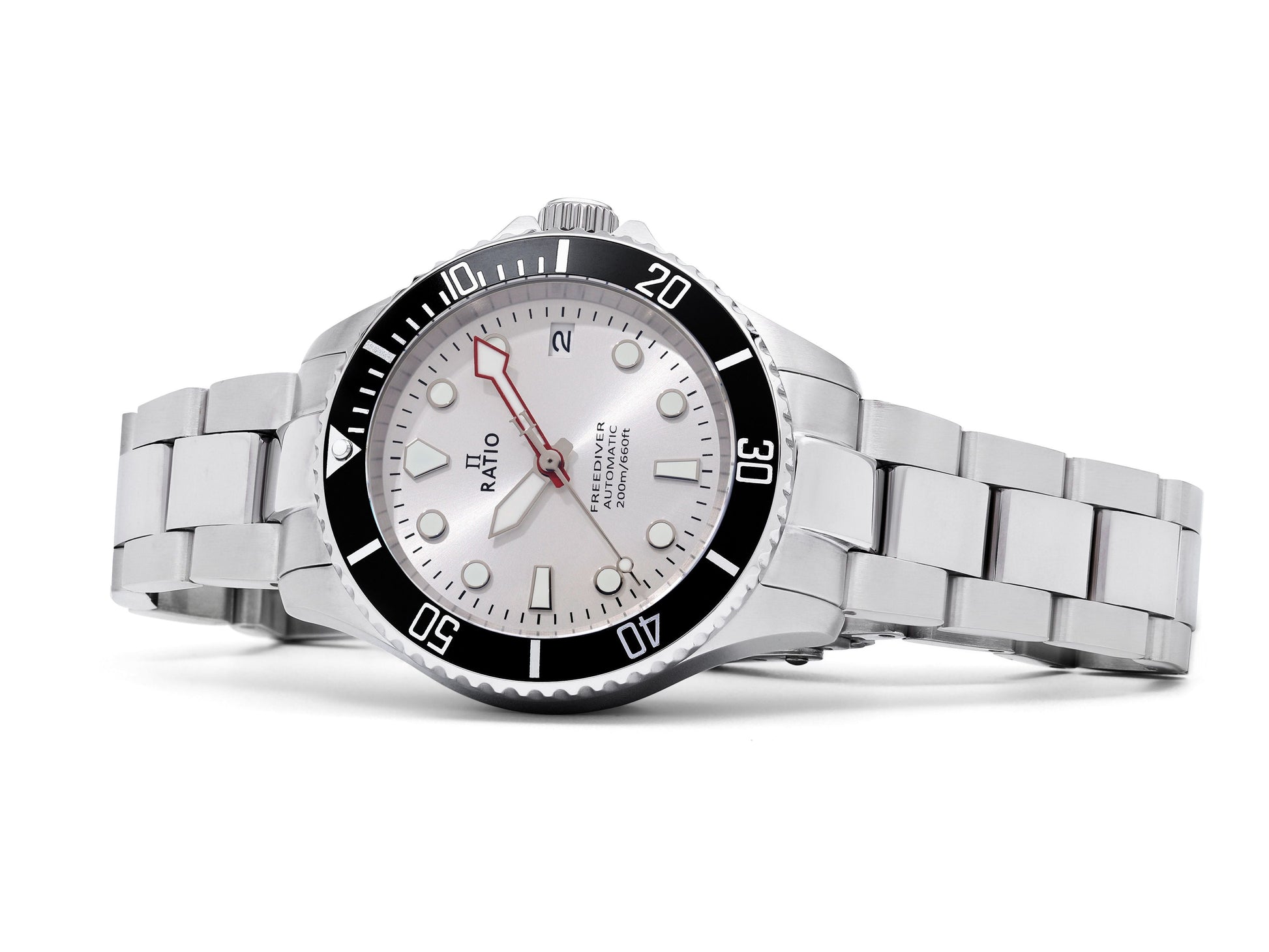 Ratio FreeDiver Sapphire Stainless Steel Silver Sunray Dial Automatic RTF048 200M Men's Watch - Prestige Stones