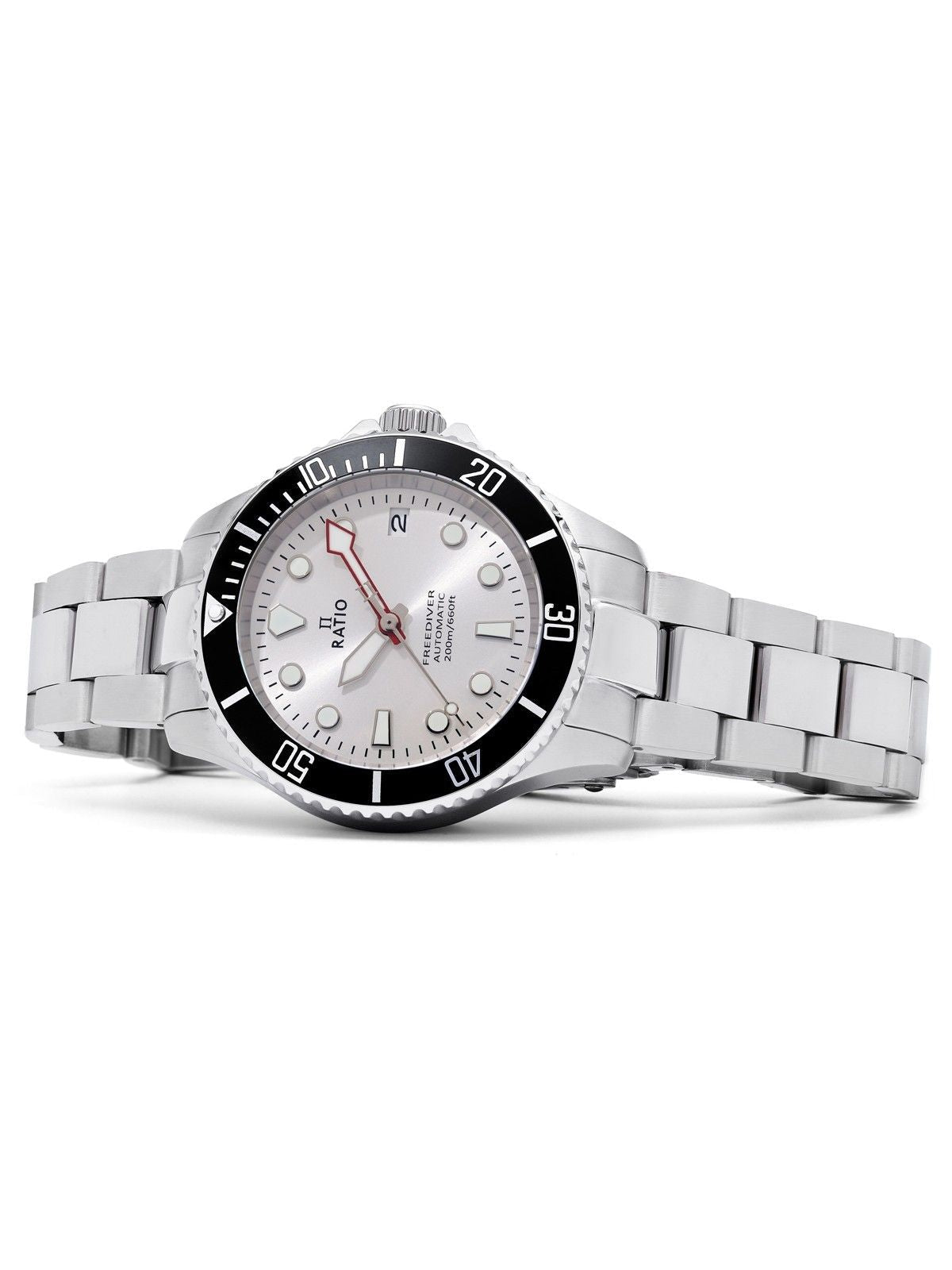 Ratio FreeDiver Sapphire Stainless Steel Silver Sunray Dial Automatic RTF048 200M Men's Watch - Prestige Stones