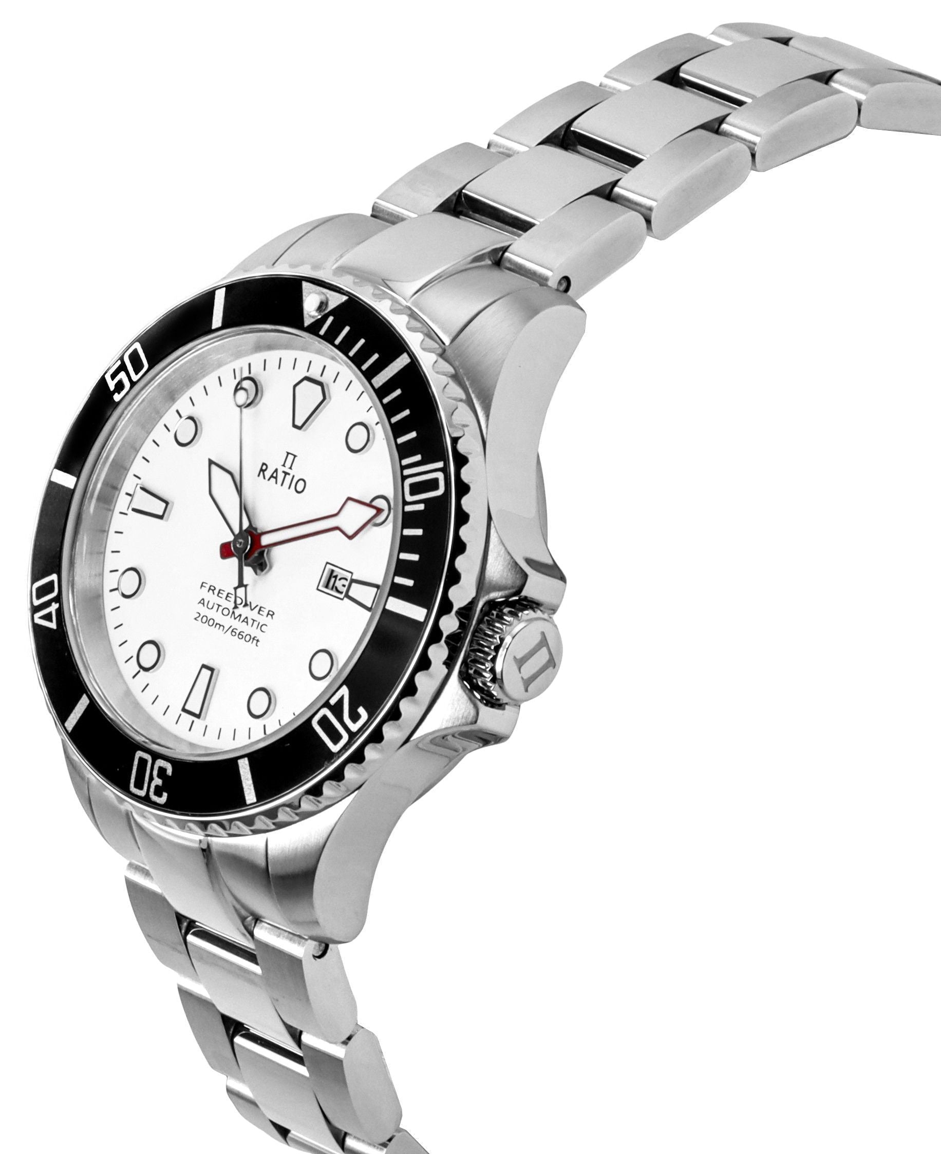 Ratio FreeDiver Sapphire Stainless Steel White Dial Automatic RTFL833 200M Women's Watch - Prestige Stones