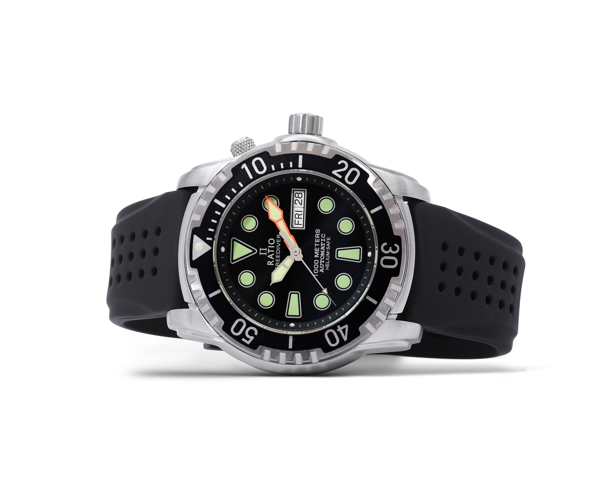 Ratio FreeDiver Version 02 Helium Safe 1000M Sapphire Automatic Black Dial 1068HA90 - 34VA - BLK - V02 Men's Watch - Prestige Stones