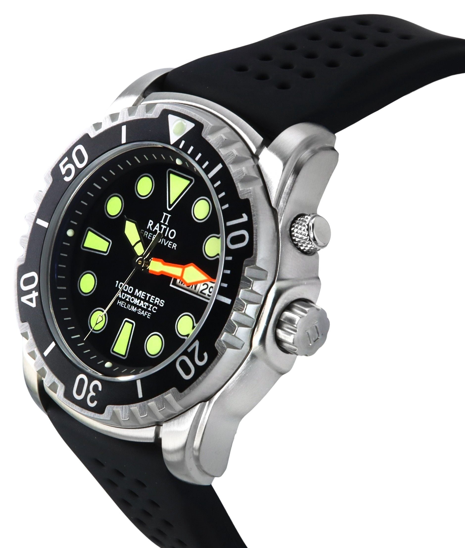 Ratio FreeDiver Version 02 Helium Safe 1000M Sapphire Automatic Black Dial 1068HA90 - 34VA - BLK - V02 Men's Watch - Prestige Stones