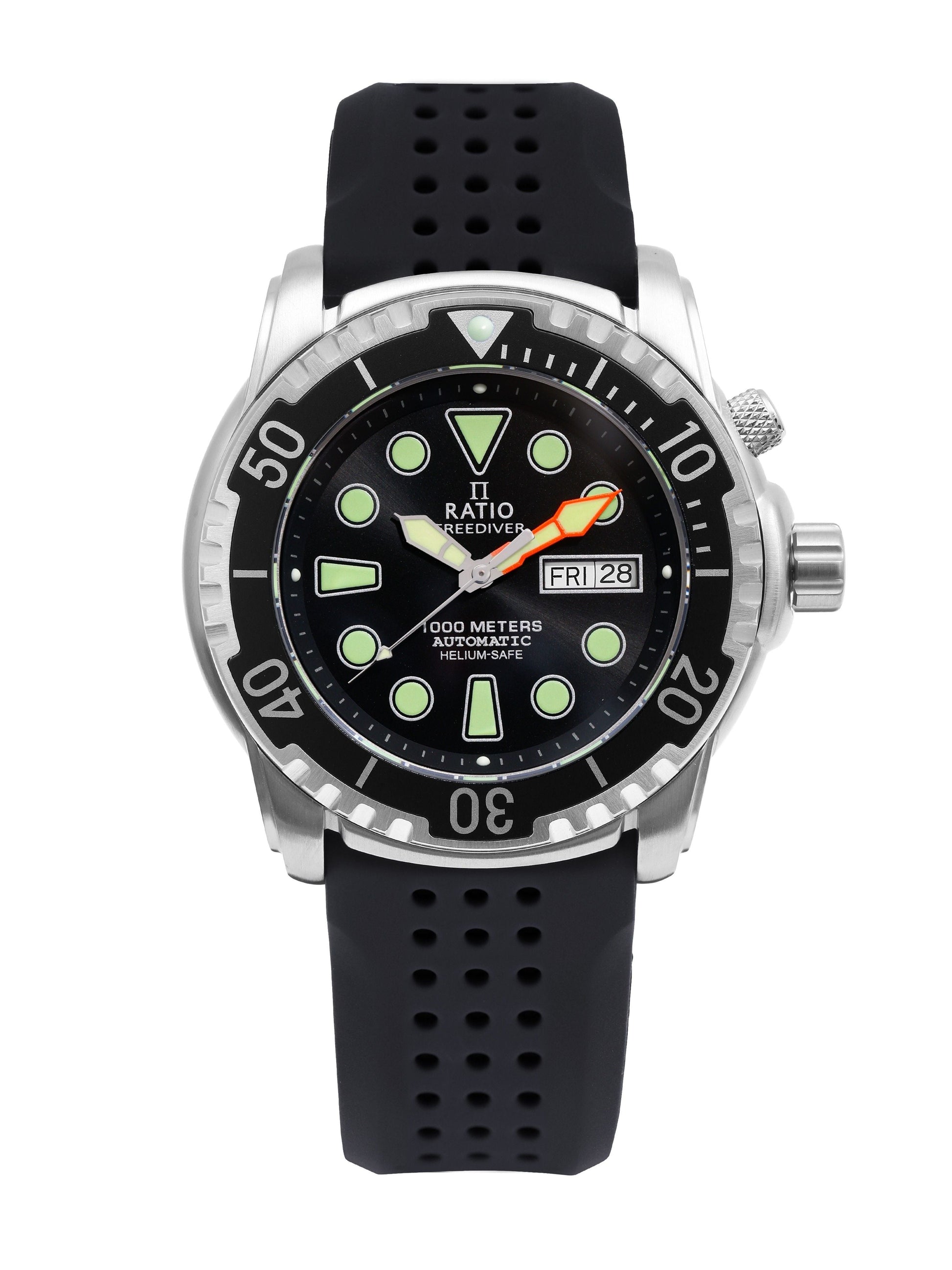 Ratio FreeDiver Version 02 Helium Safe 1000M Sapphire Automatic Black Dial 1068HA90 - 34VA - BLK - V02 Men's Watch - Prestige Stones