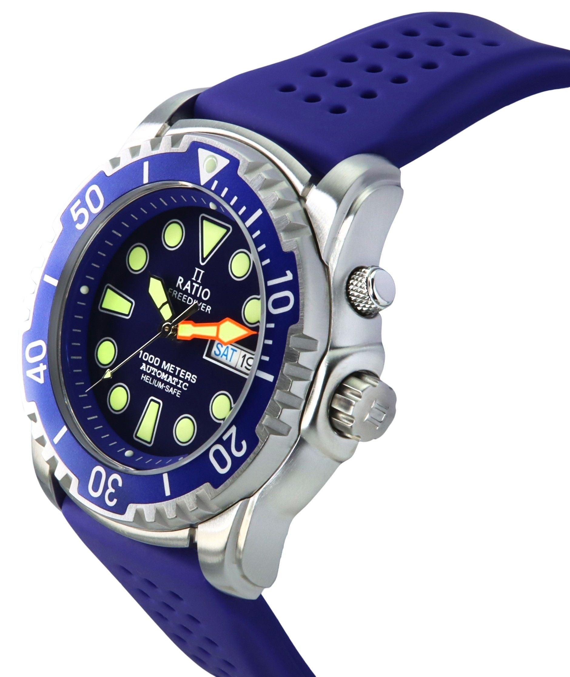 Ratio FreeDiver Version 02 Helium Safe 1000M Sapphire Automatic Blue Dial 1068HA90 - 34VA - BLU - V02 Men's Watch - Prestige Stones