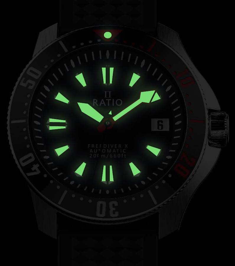 Ratio FreeDiver X Marine Black With Black Ceramic Inlay Automatic Diver RTX001 200M Men's Watch - Prestige Stones