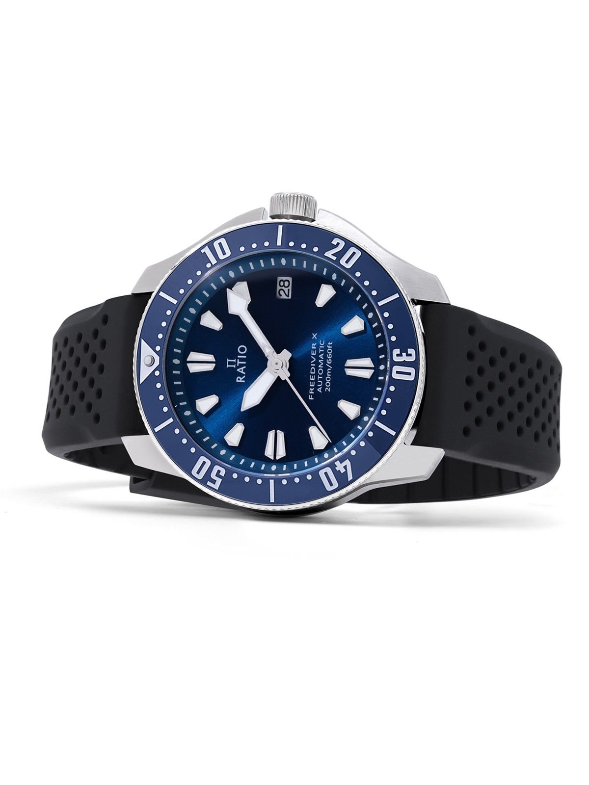 Ratio FreeDiver X Ocean Blue With Blue Ceramic Inlay Automatic RTX003 200M Men's Watch - Prestige Stones