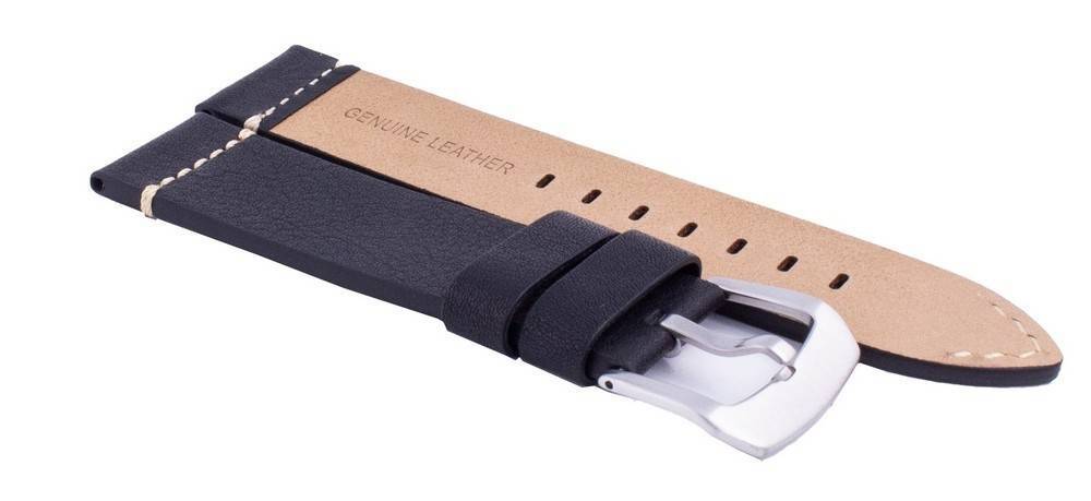 Ratio LS20 Black Leather Watch Strap 22mm - Prestige Stones
