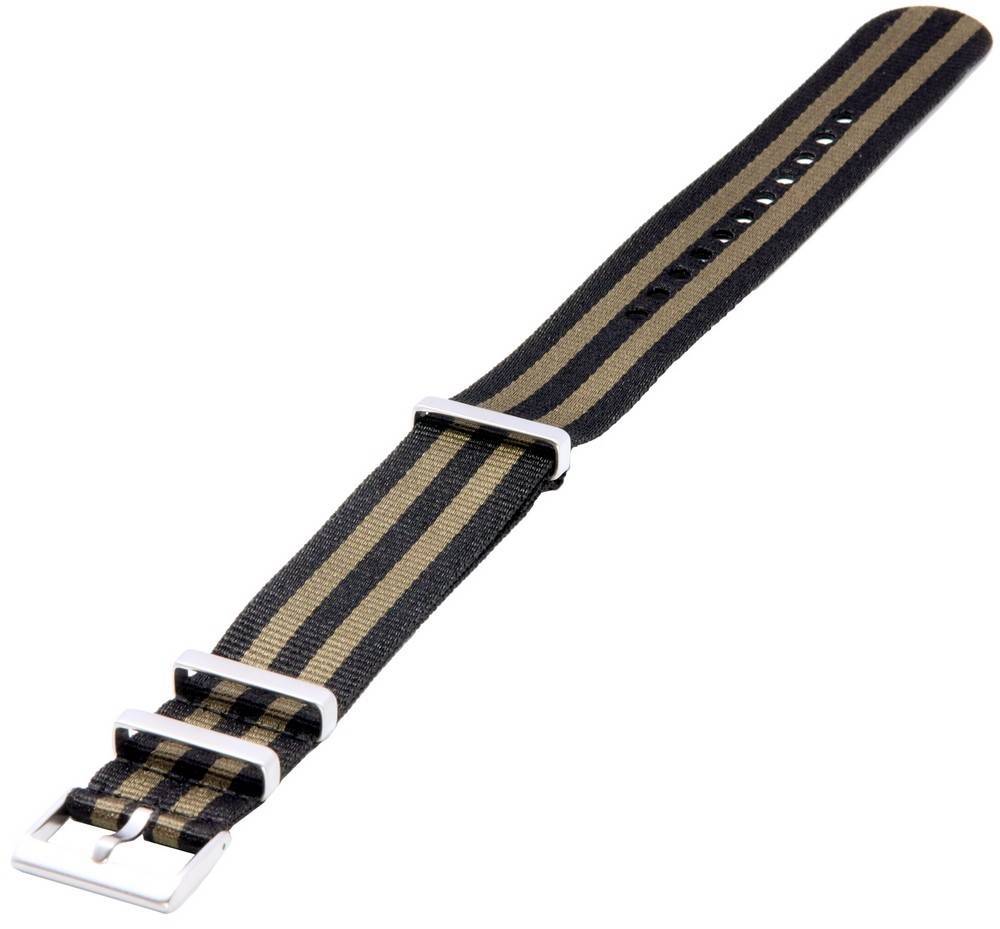 Ratio NATO21 Khaki and Black Nylon 22mm Watch Strap - Prestige Stones