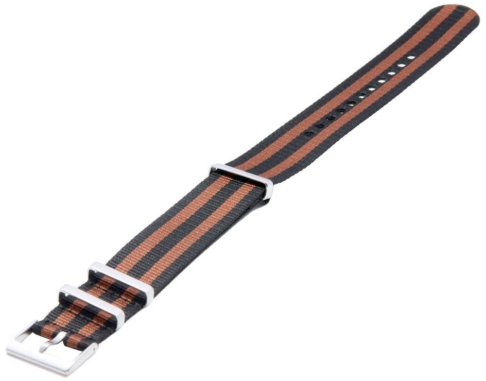 Ratio NATO22 Brown and Black Nylon 22mm Watch Strap - Prestige Stones