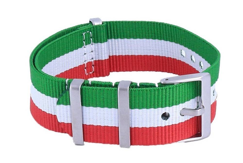 Ratio NATO23 Italy National Flag Pattern Polyester 22mm Watch Strap - Prestige Stones