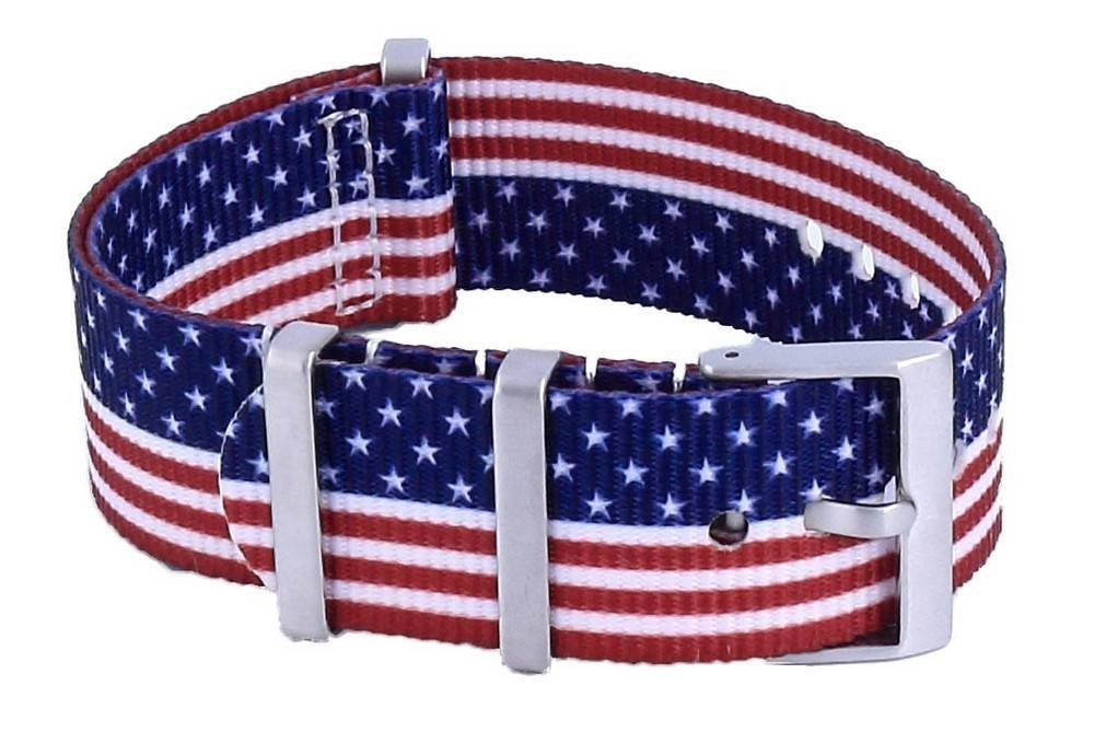 Ratio NATO27 USA National Flag Pattern Polyester 22mm Watch Strap - Prestige Stones