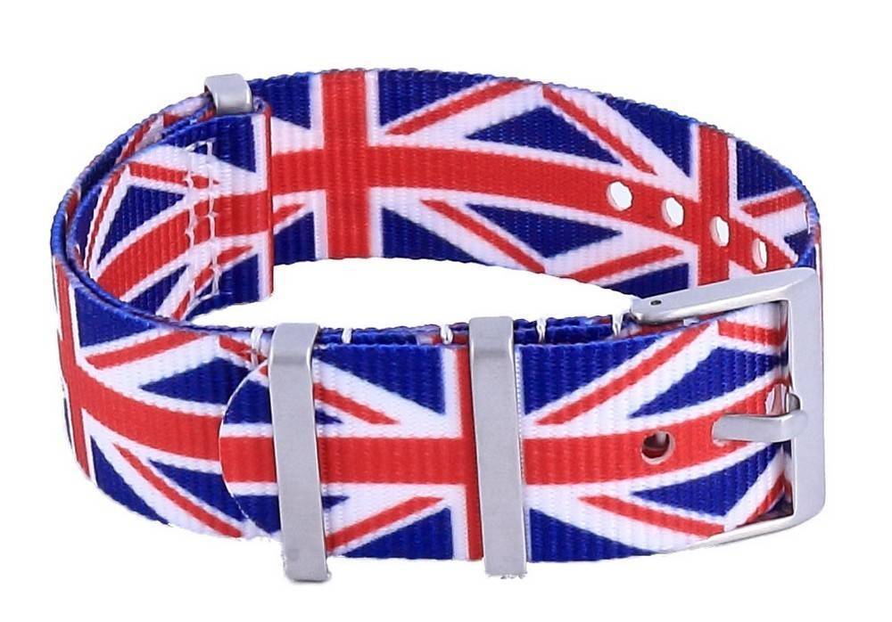Ratio NATO28 United Kingdom National Flag Pattern Polyester 22mm Watch Strap - Prestige Stones