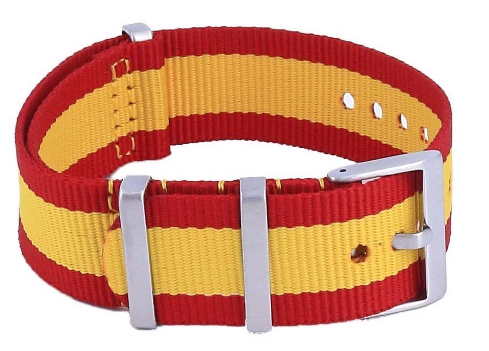 Ratio NATO29 Spain National Flag Pattern Polyester 22mm Watch Strap - Prestige Stones