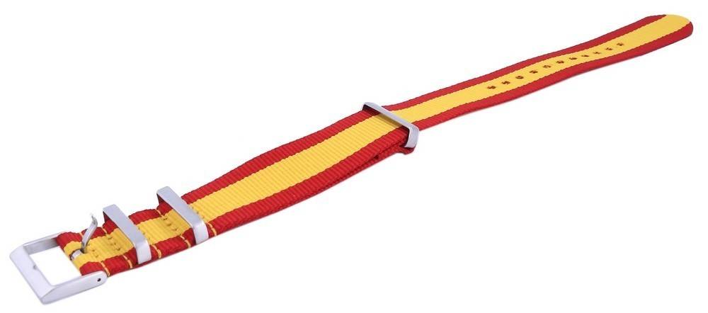 Ratio NATO29 Spain National Flag Pattern Polyester 22mm Watch Strap - Prestige Stones
