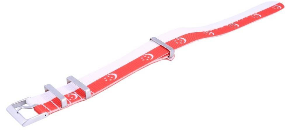 Ratio NATO32 Singapore National Flag Pattern Polyester 22mm Watch Strap - Prestige Stones